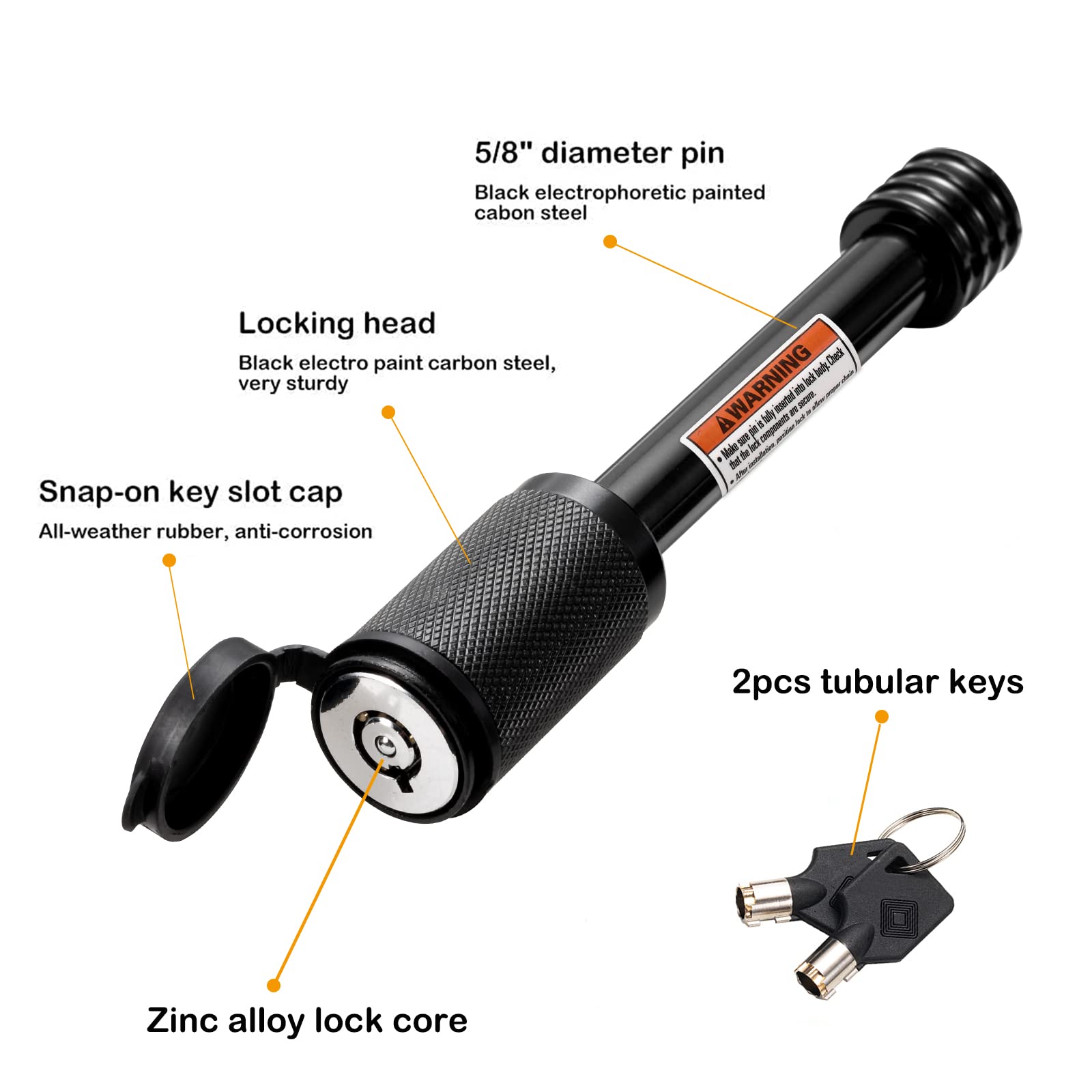 CZC AUTO close-up of 5/8 inch pin and rotating head for easy handling