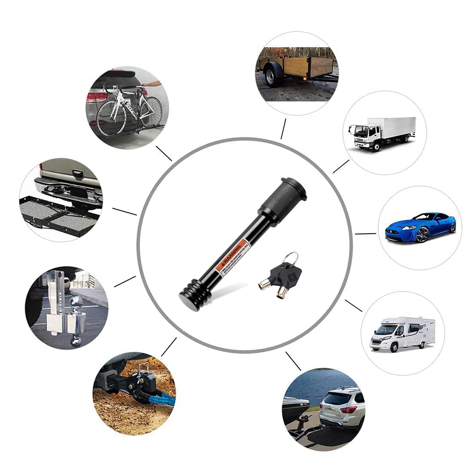 CZC AUTO hitch lock beside ruler showing scale for measurement certainty