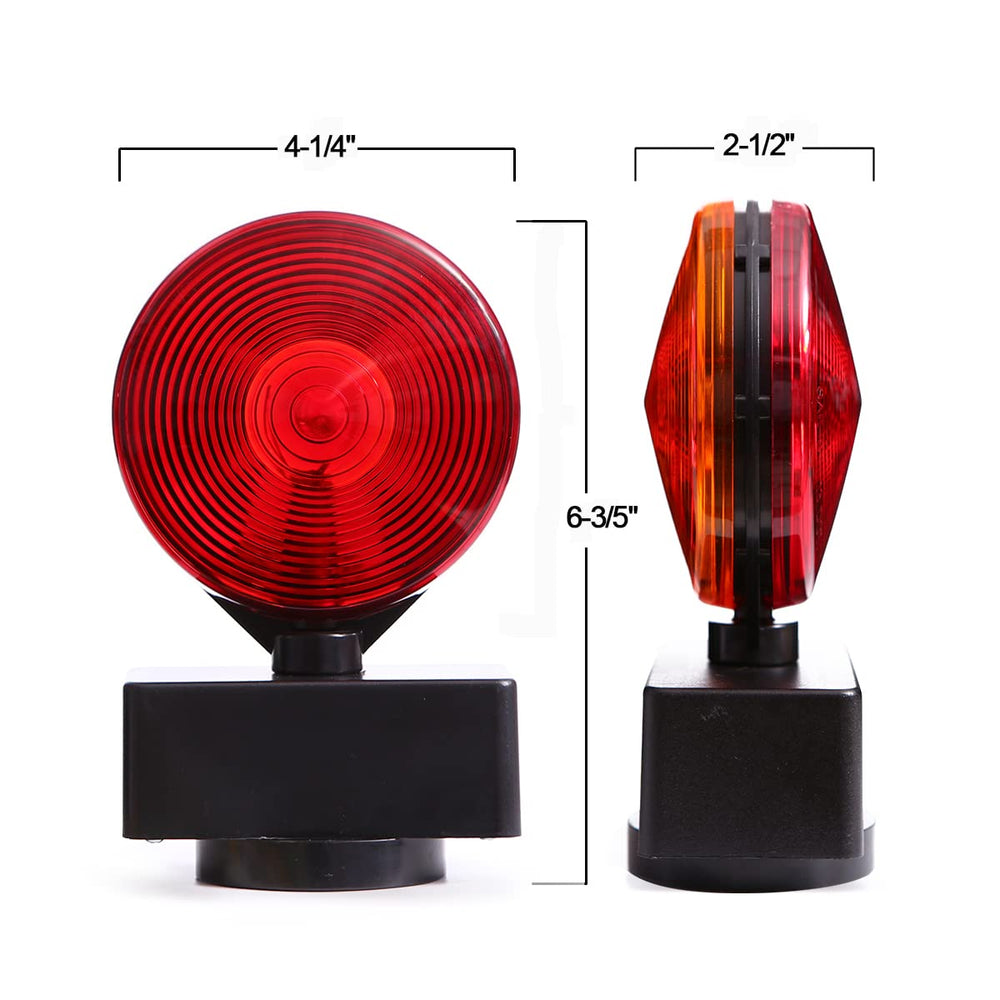 CZC AUTO lamp side view showing red brake and amber turn lighting contrast