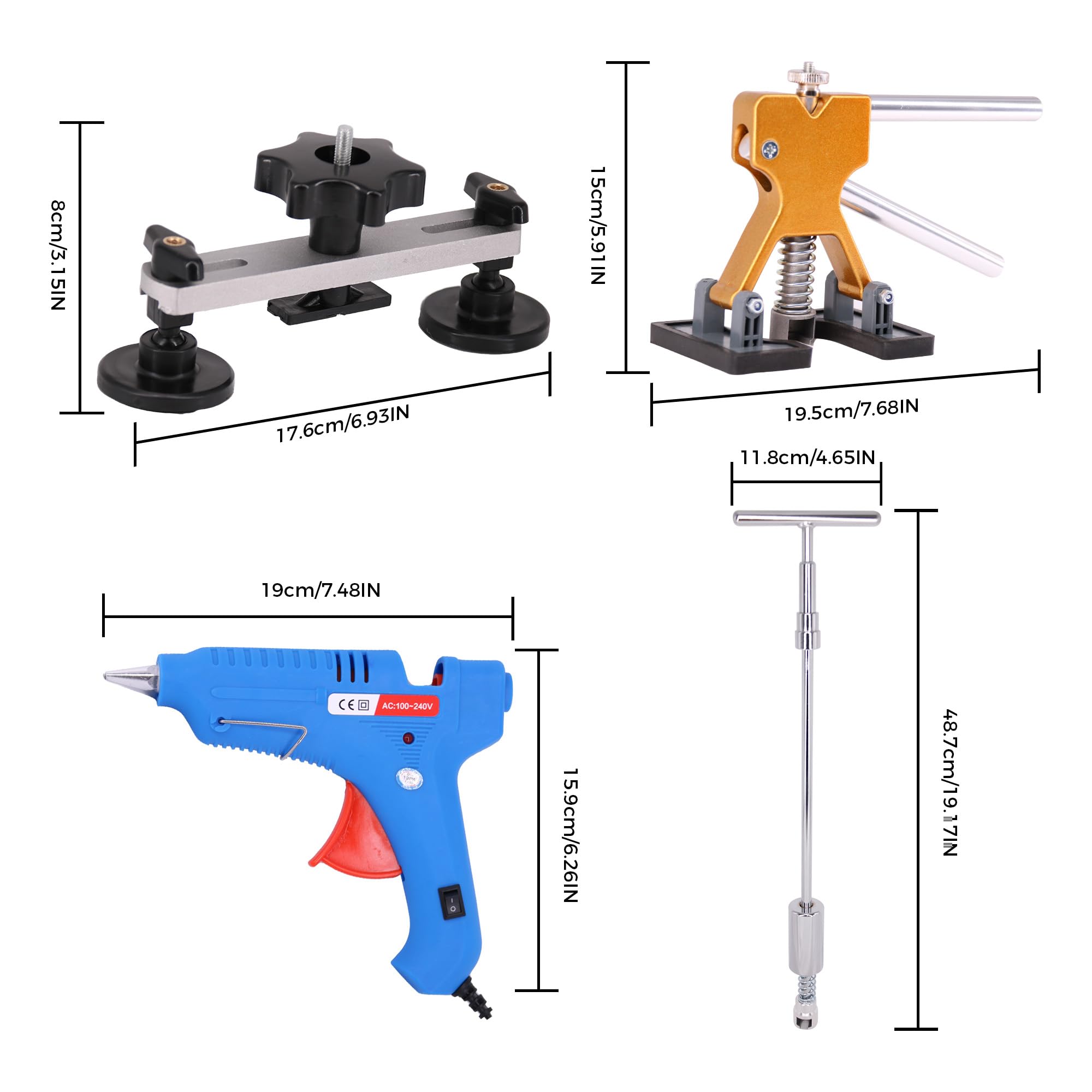 CZJCMECH accessories laid out including trim tools, hammer and tap-down pen for finishing