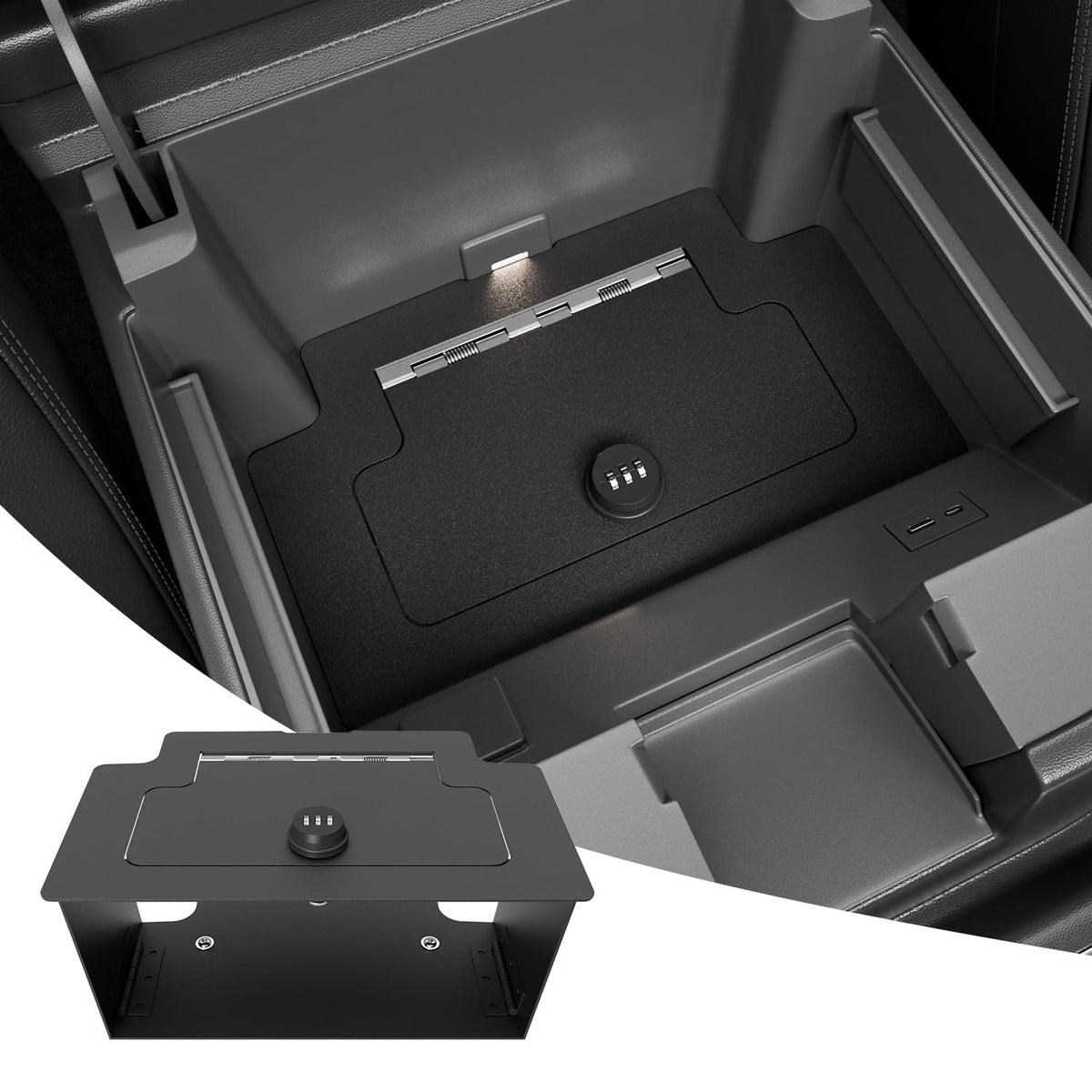 CZmenghe front view installed in Silverado console showing discreet protection