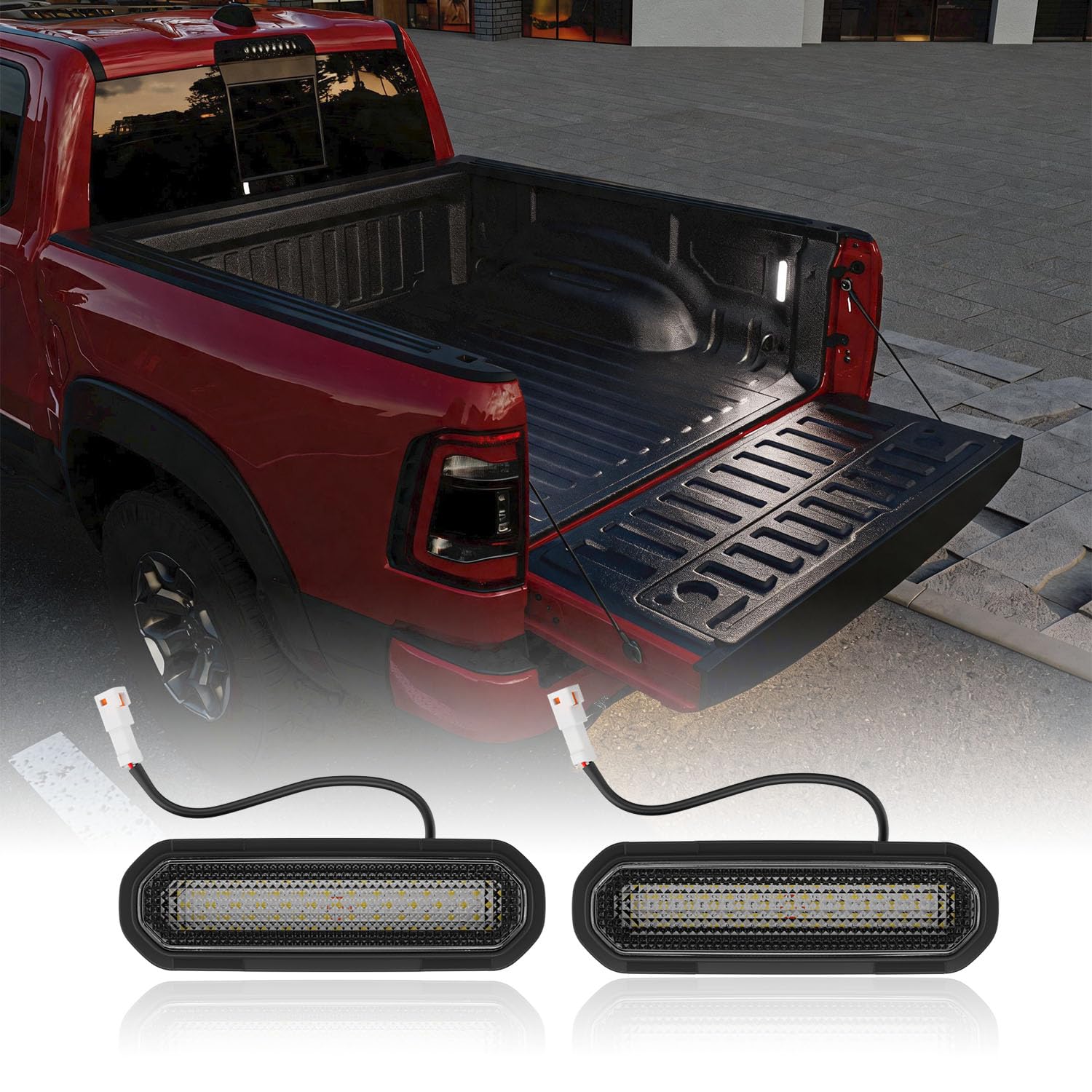 CZmenghe front view of LED cargo light showing fitment and clear branding benefit