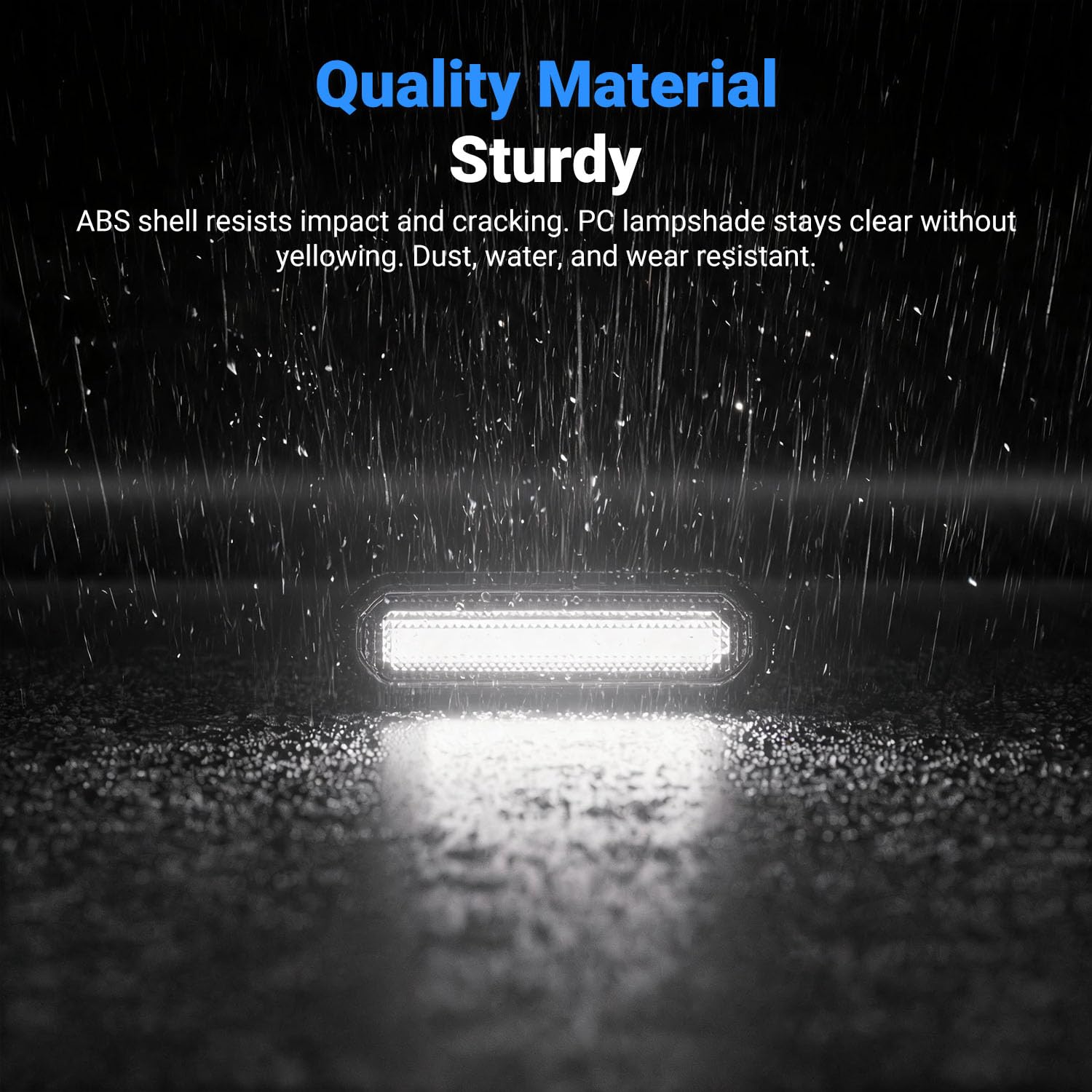 CZmenghe light with water droplets showing sealed, weatherproof protection benefit