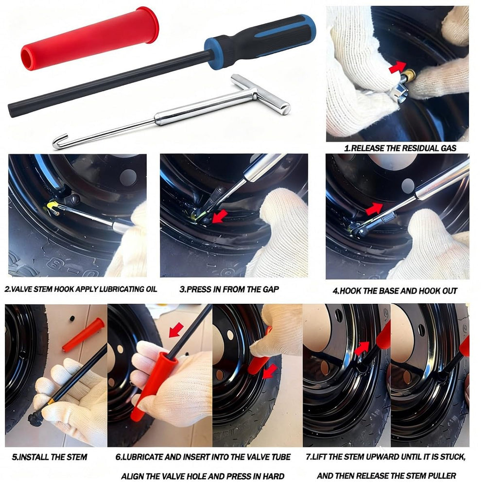 CZRWJXW in-use photo removing valve stem to demonstrate quick service