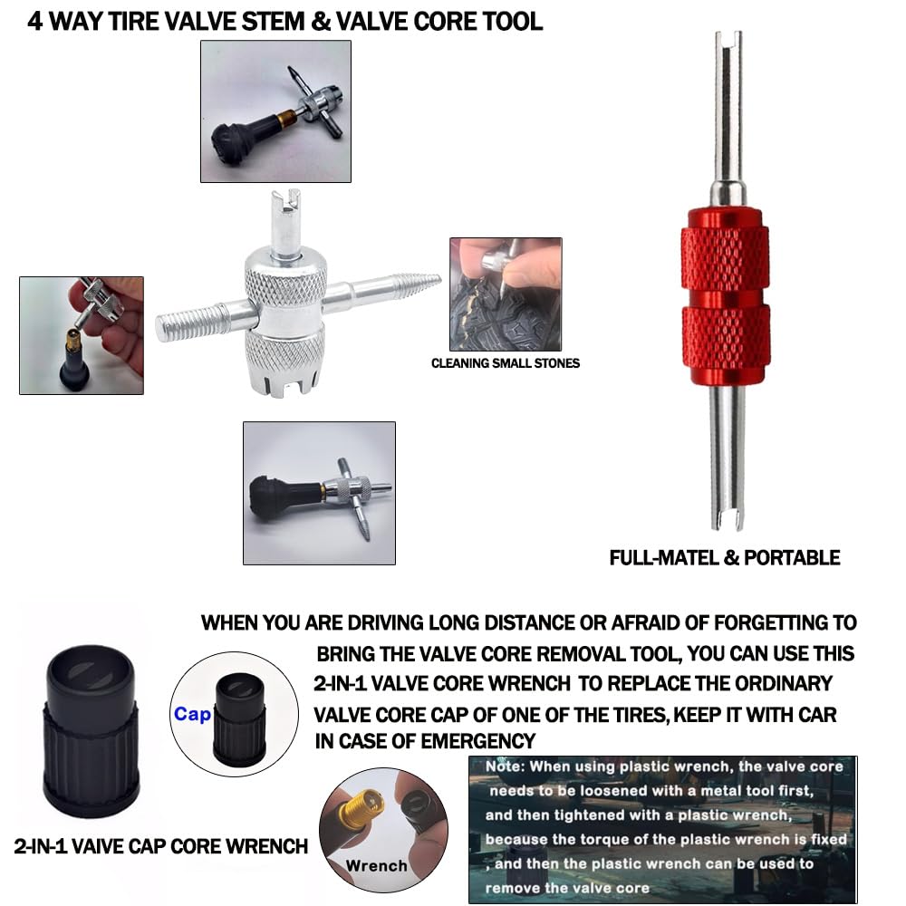 CZRWJXW kit contents laid out with spare stems and tools for convenience