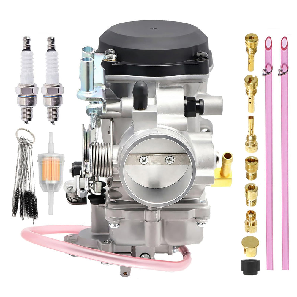 Czsmbt CV40 carburetor front view showing throttle bodies for reliable fit
