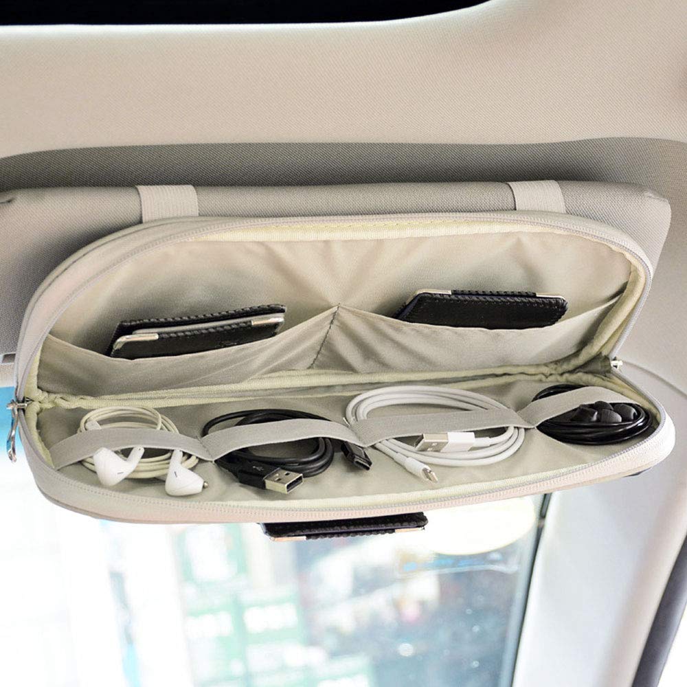 Da by open zippered compartment displaying secure document storage benefit