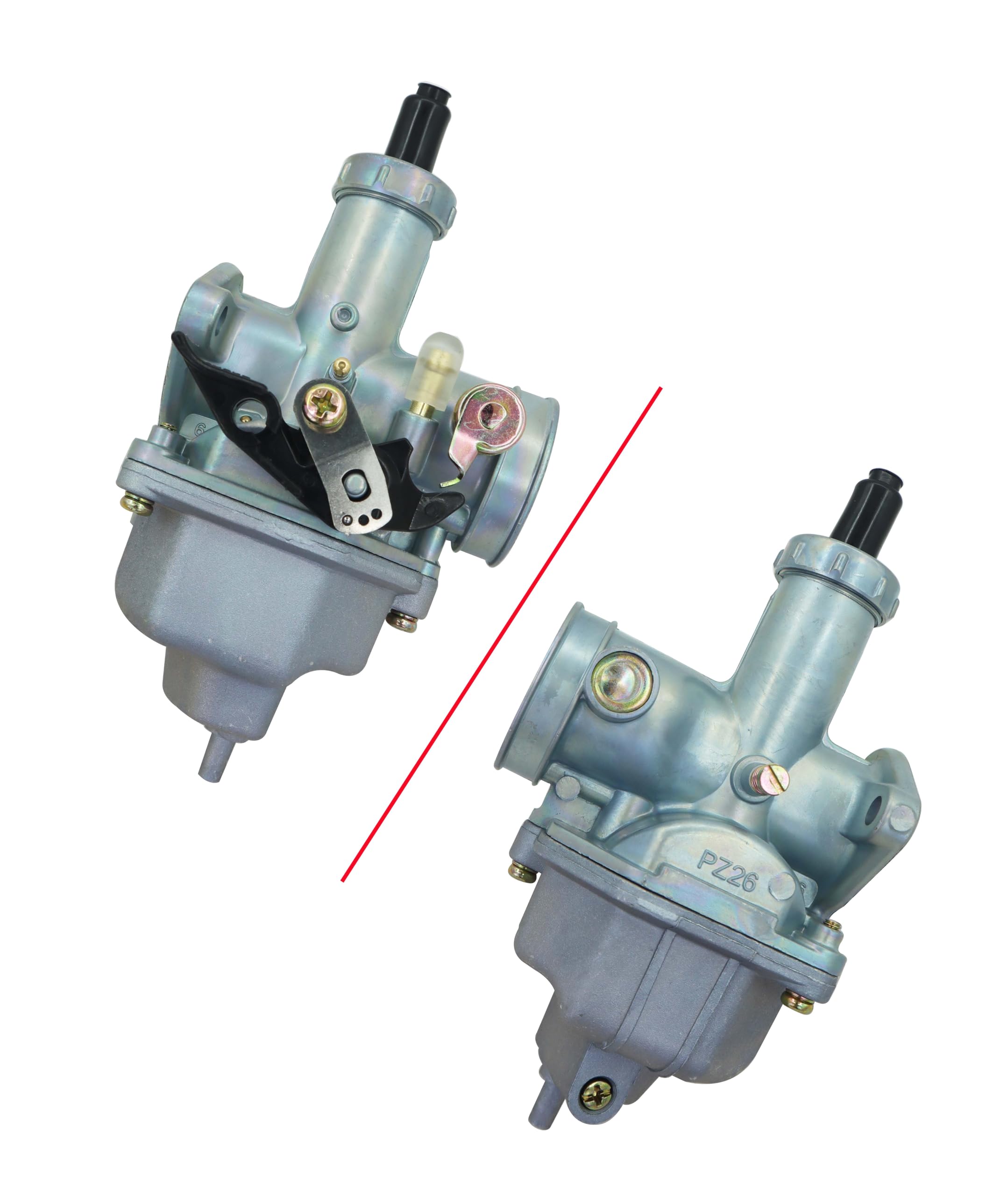 DABAZUALY carburetor installed on XR100R demonstrating correct fit and reliable fuel flow