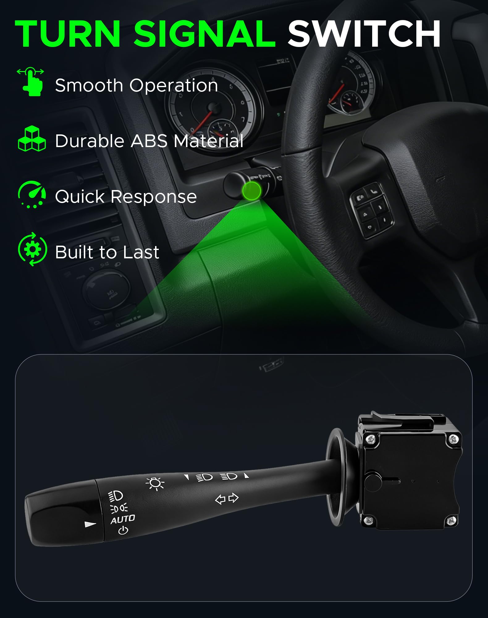 Dacall angle showing switch levers and tactile controls for comfortable operation benefit