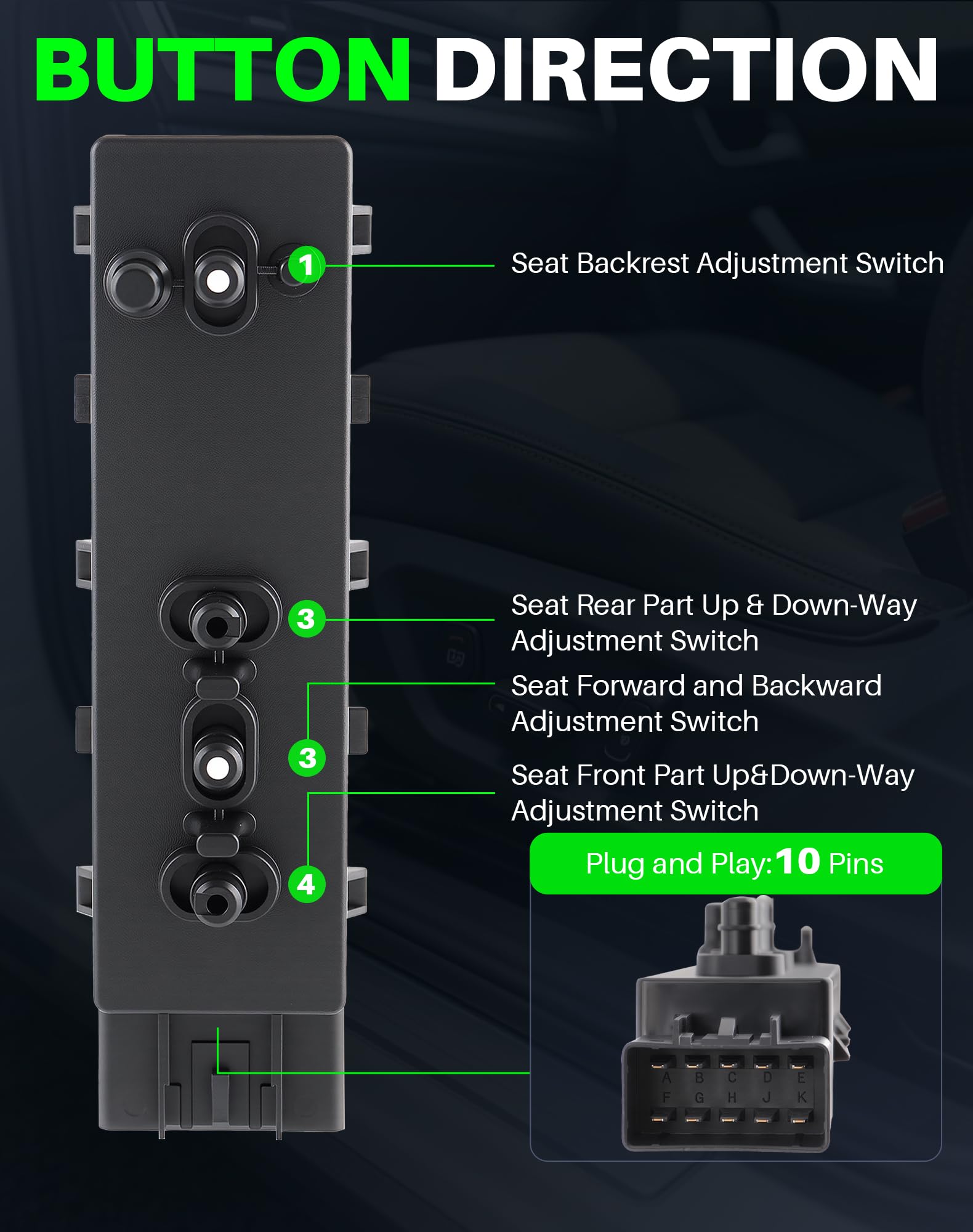 Dacall close-up of buttons highlighting tactile feel and precise adjustments