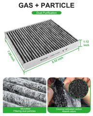 Dacall engine air filter top view showing OEM-sized fit for reliable airflow