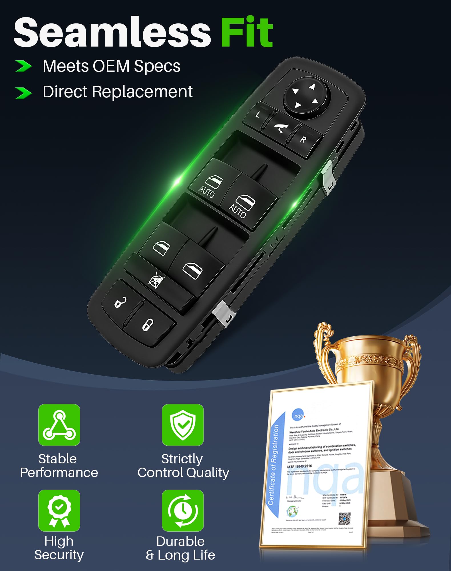 Dacall installed on driver door demonstrating OEM appearance and fit