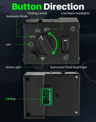 Dacall detailed view of knob and markings for accurate, responsive control