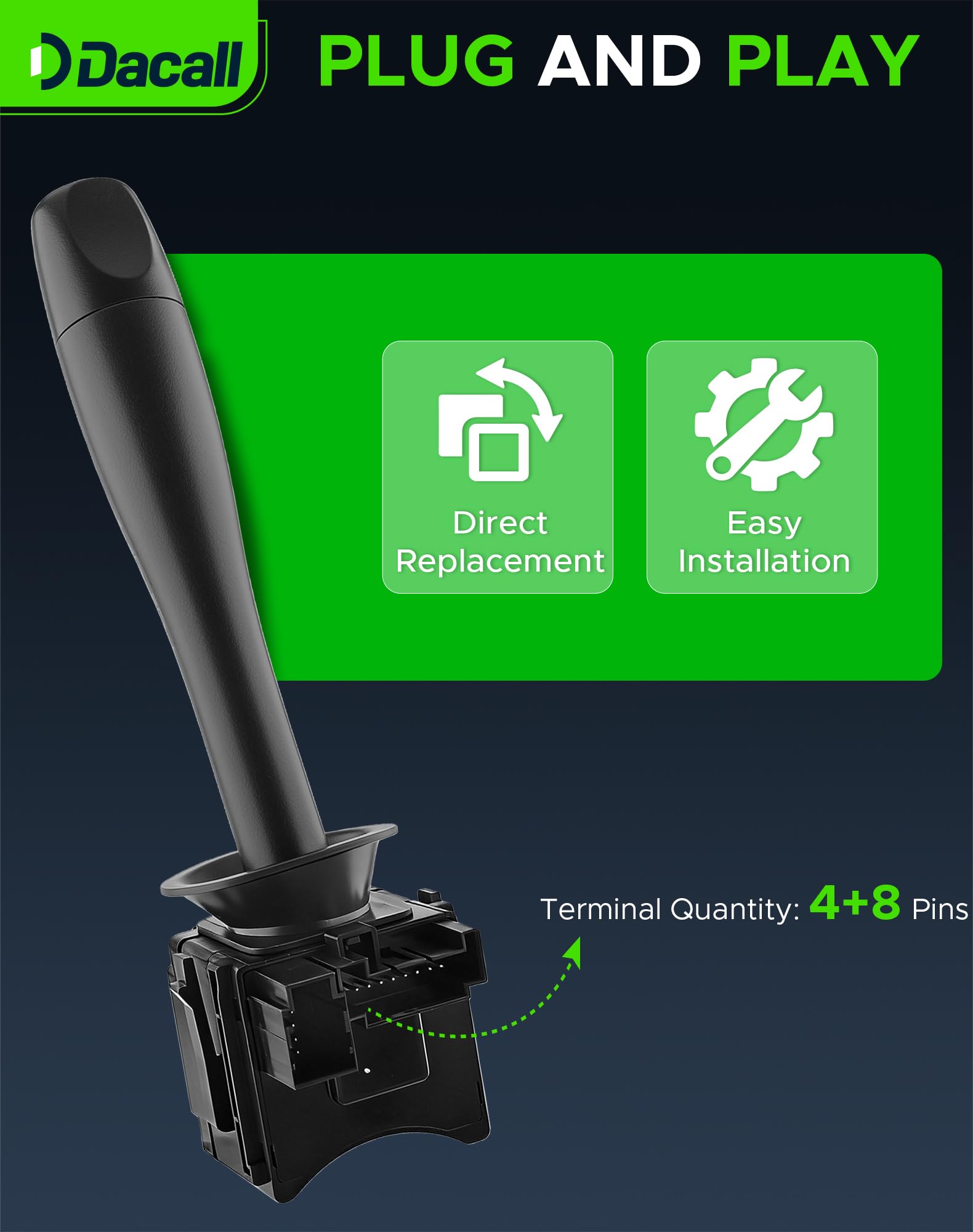 Dacall mounted in vehicle on steering column showing restored controls benefit