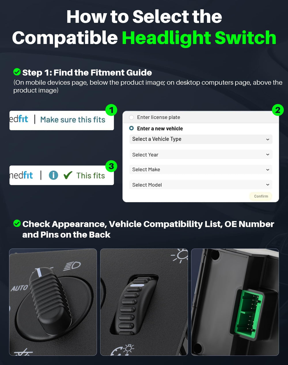 Dacall flatlay of switch and accessories showing everything included for install