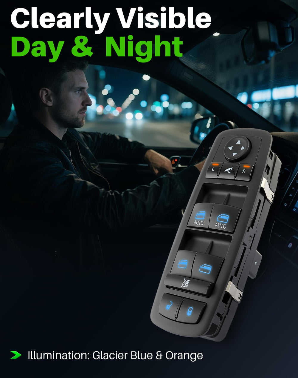 Dacall mirror control close-up showing precise adjustment and folding benefit