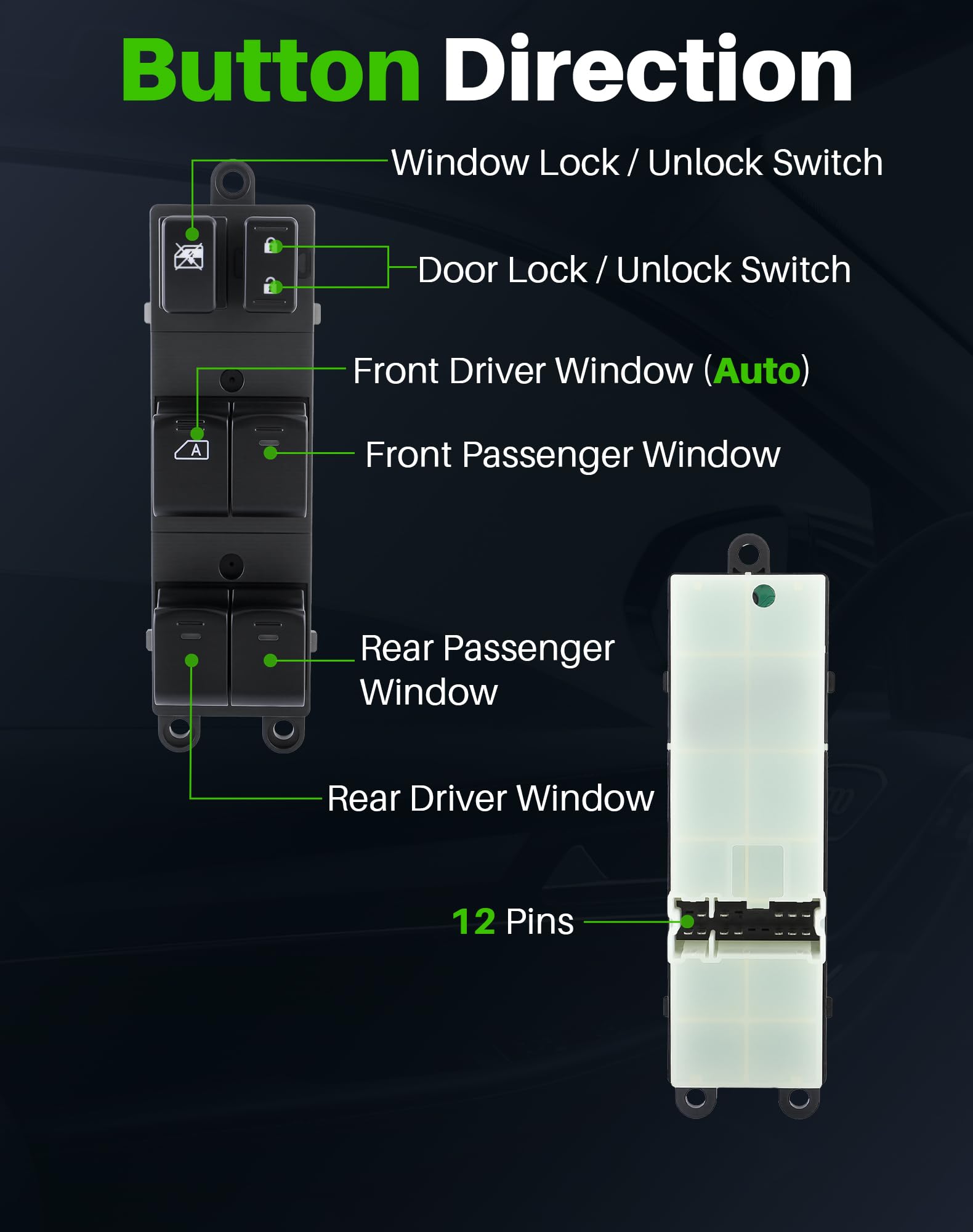 Dacall switch side connector detail showing plug design for easy plug-and-play installation