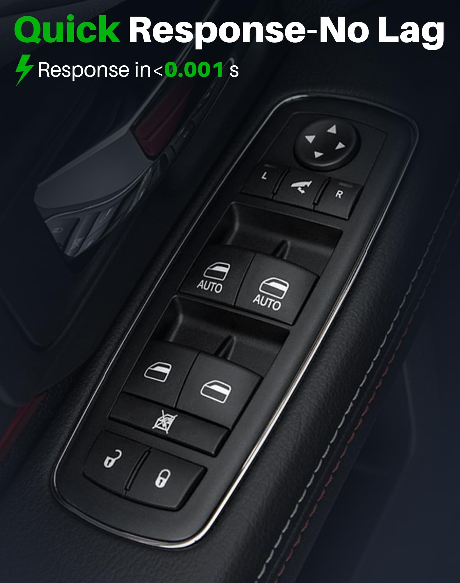 Dacall view of mirror control buttons showing combined mirror and window control convenience