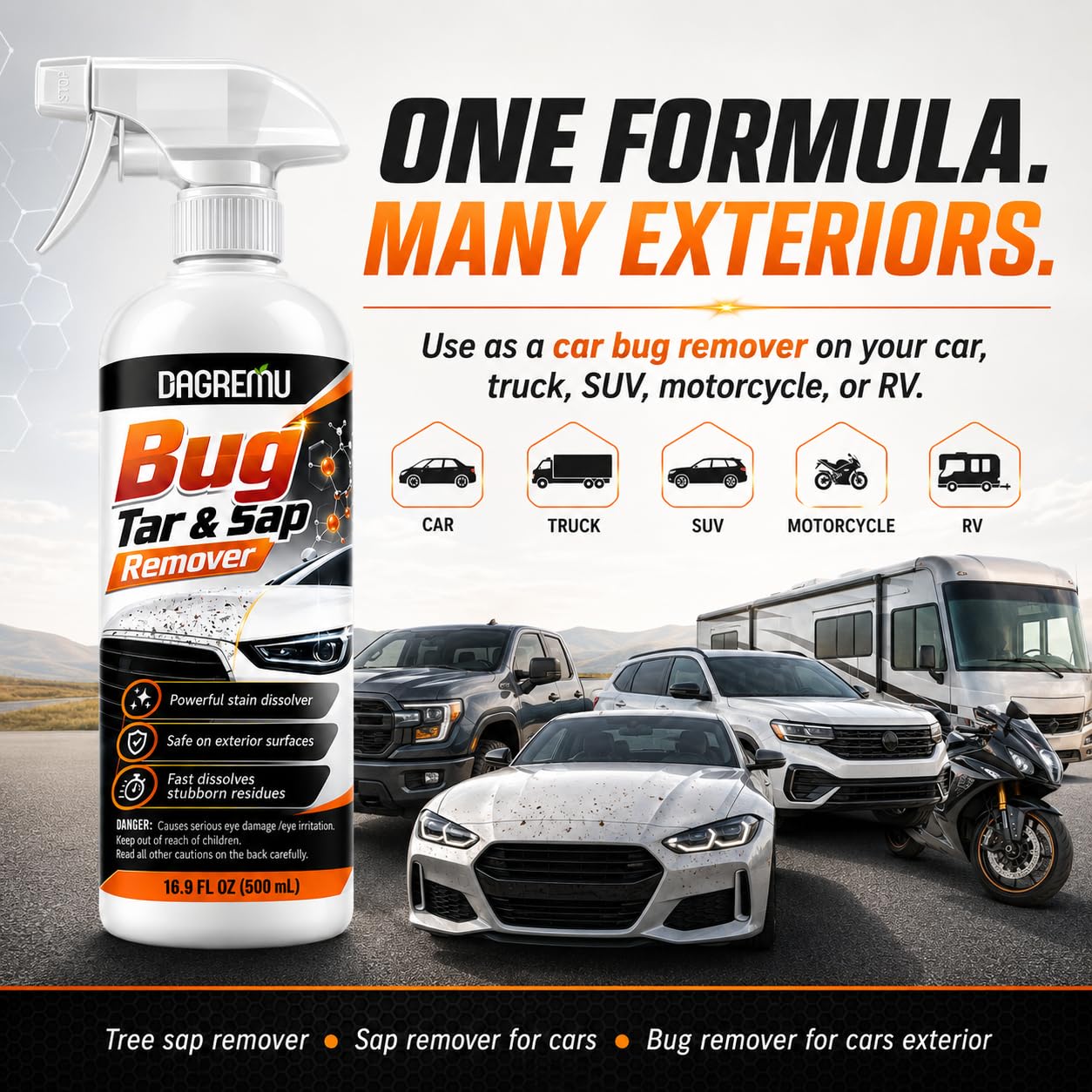 DAGREM U in driveway during cleaning for realistic lifestyle use