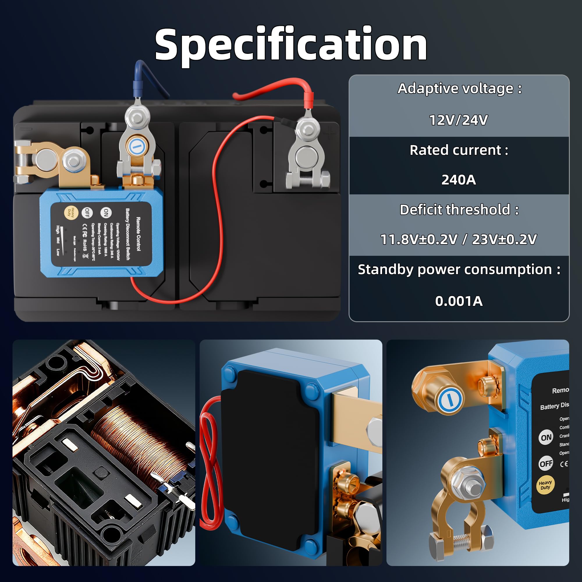 DAIERTEK installed beside vehicle battery demonstrating tidy mounting