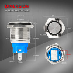 DAIERTEK close-up of LED ring and metal button highlighting illumination clarity