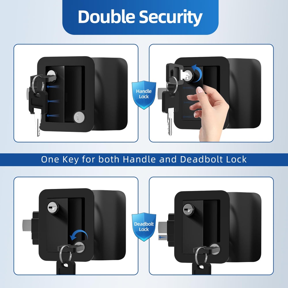 DAIERTEK mounted on camper door illustrating secure fit and improved protection for travel trailers