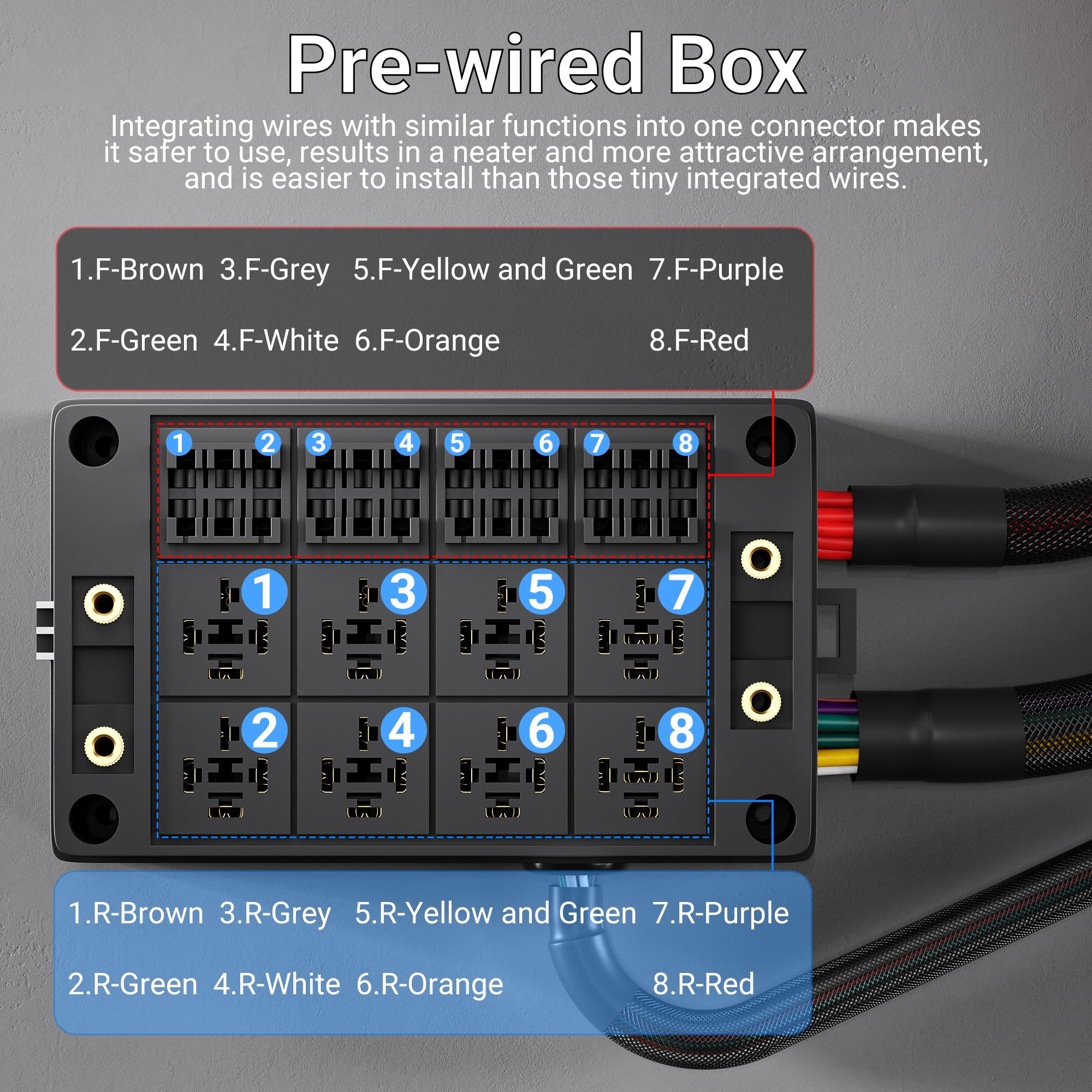 DAIERTEK wiring harness showing 12 AWG terminals for secure high-current performance benefit