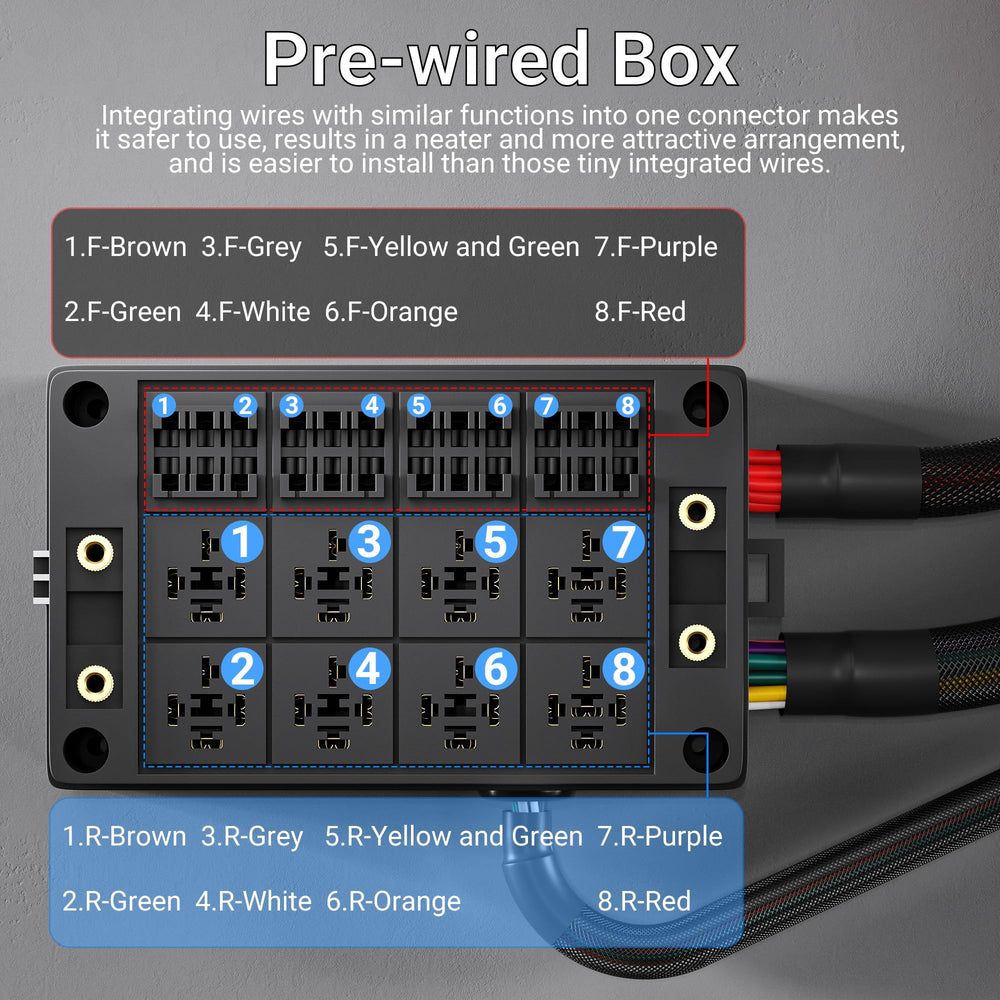 DAIERTEK wiring harness showing 12 AWG terminals for secure high-current performance benefit