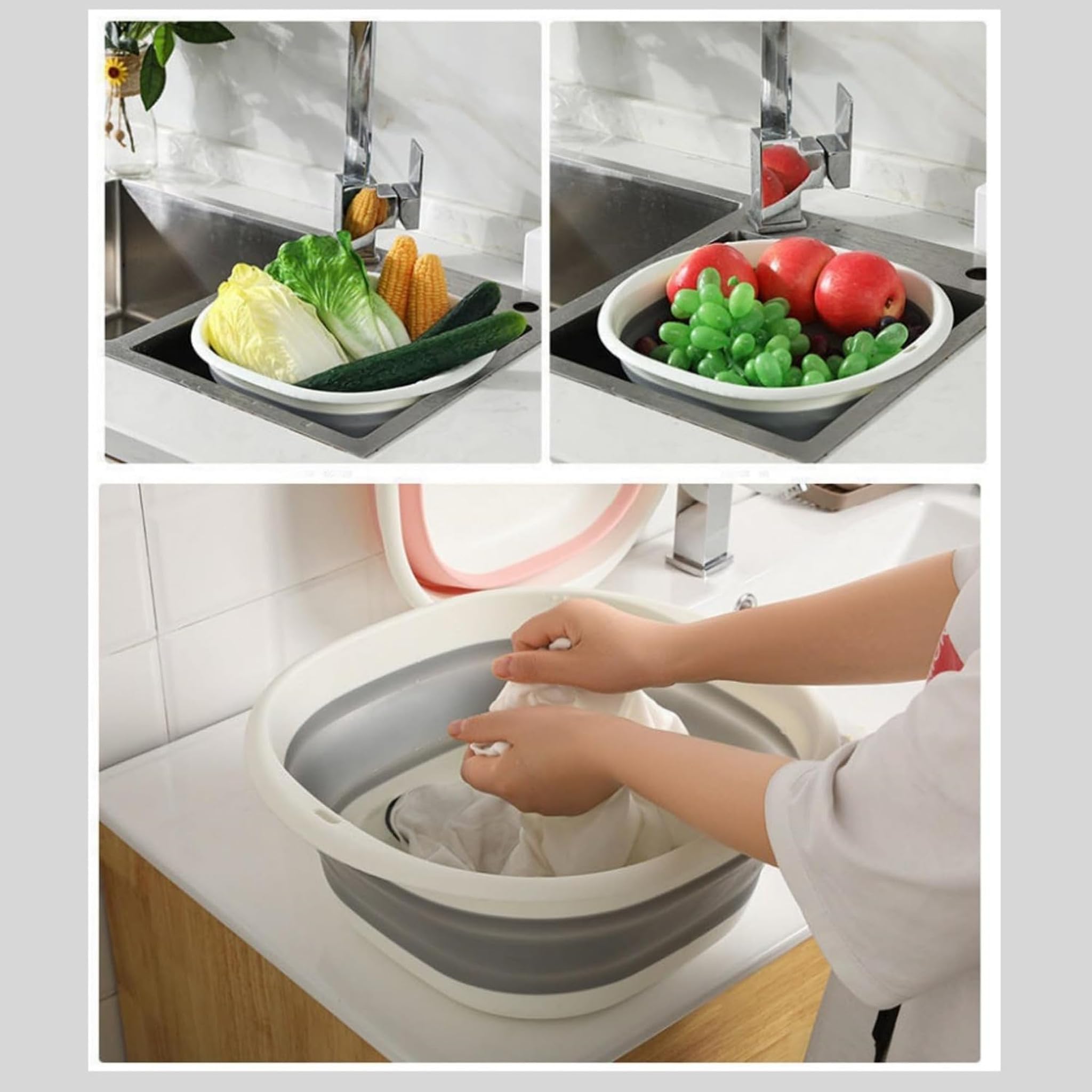 DALAN small basin used for baby sponge bath showing safe, compact bathing solution