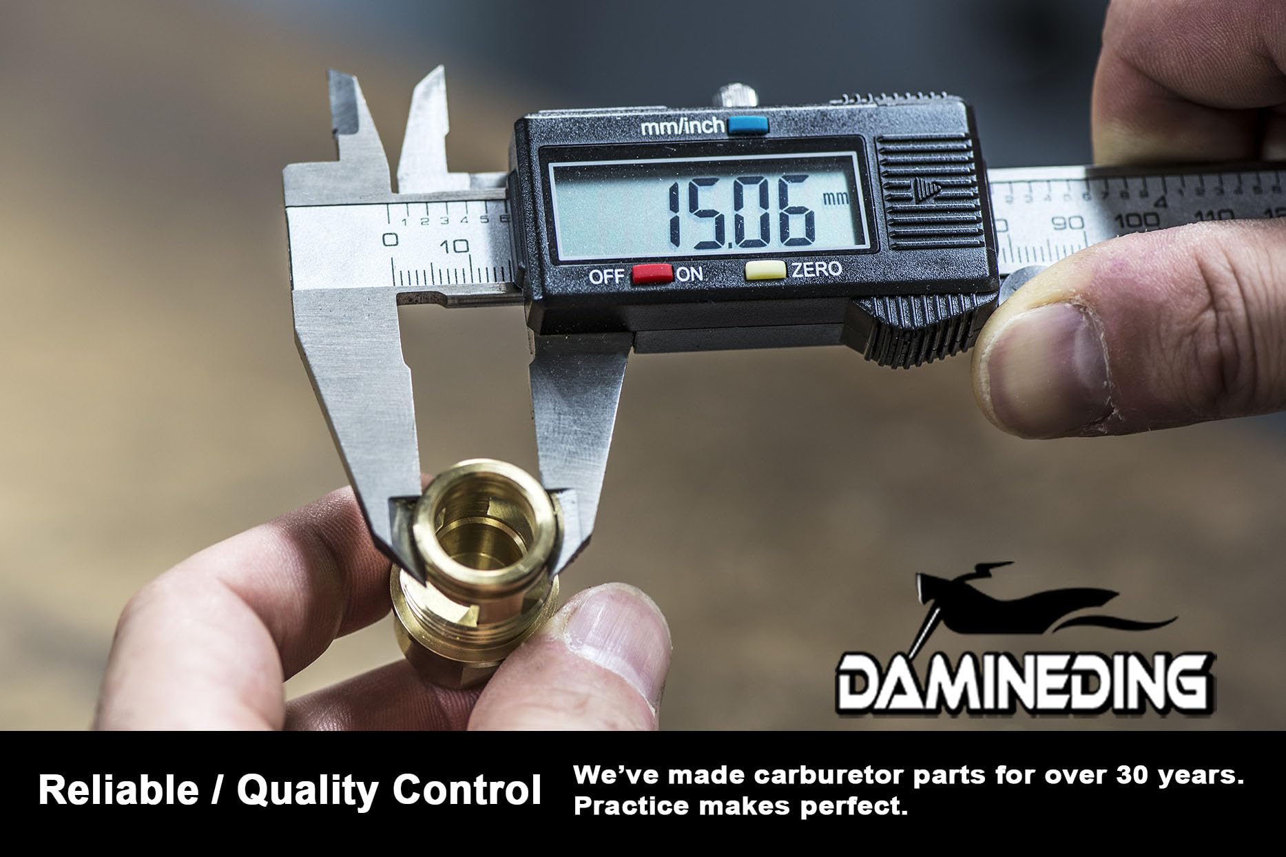DAMINEDING zinc-plated finish closeup offering corrosion resistance benefit