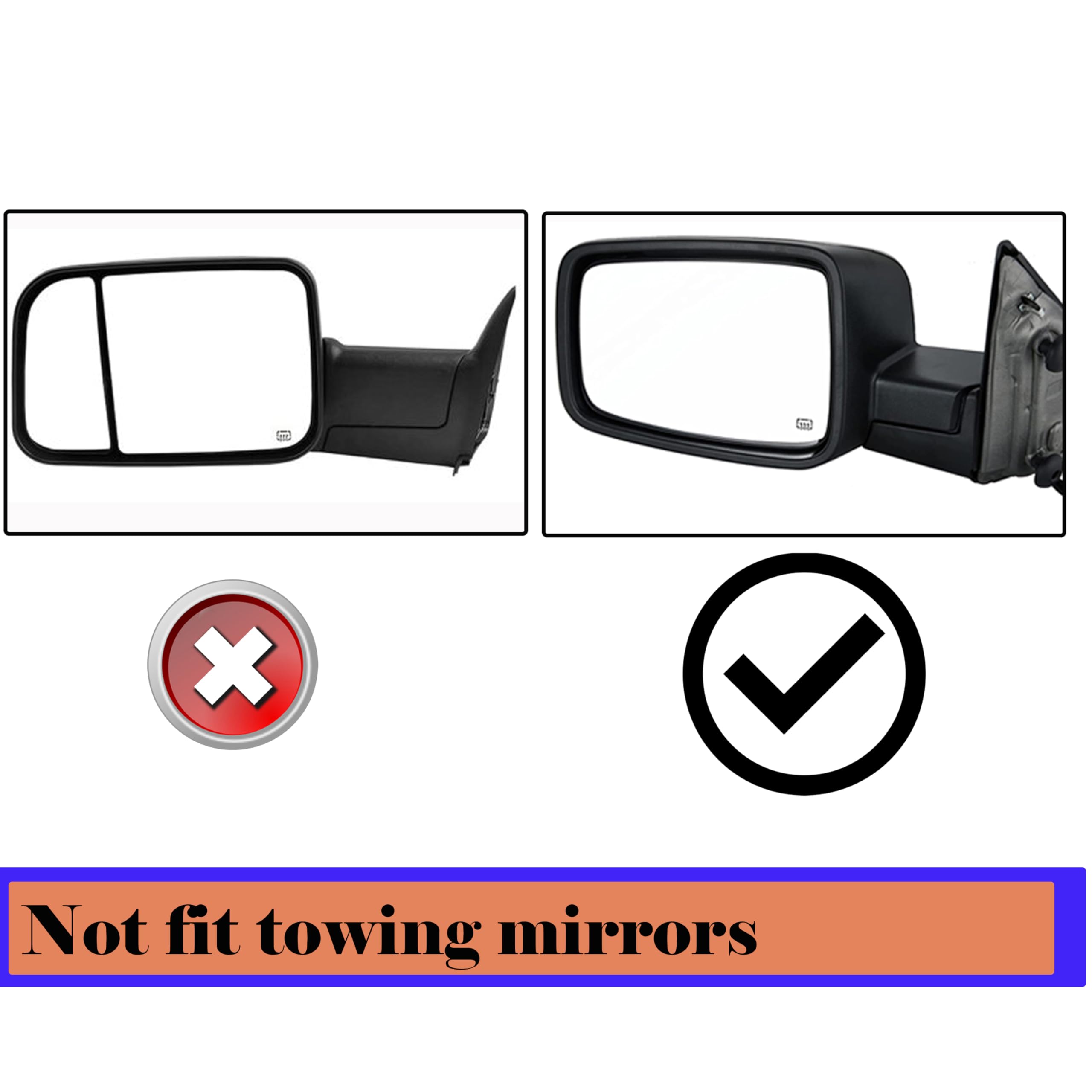 Danbojit mirror beside ruler showing accurate OE-fit dimensions for compatibility