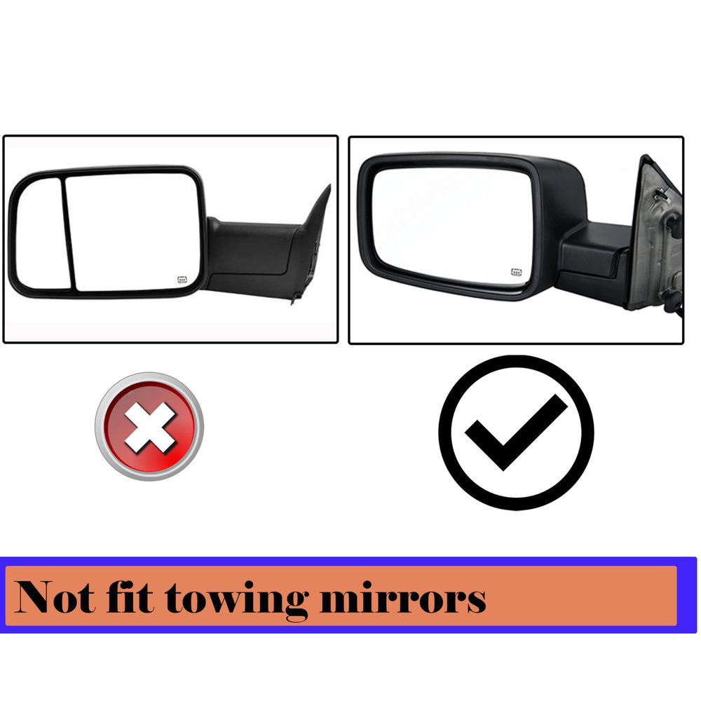 Danbojit mirror beside ruler showing accurate OE-fit dimensions for compatibility