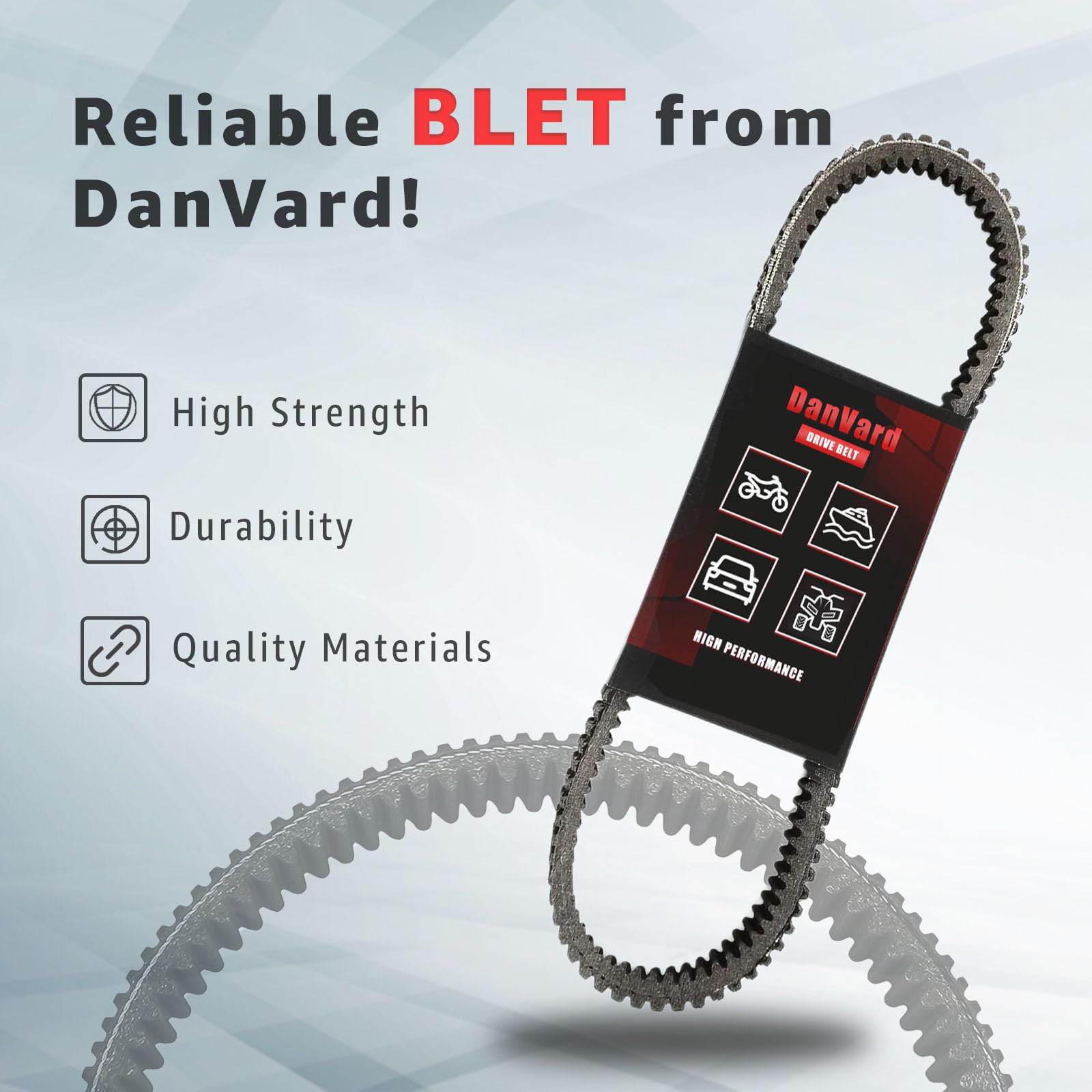 DanVard belt ribbed profile close-up highlighting improved grip
