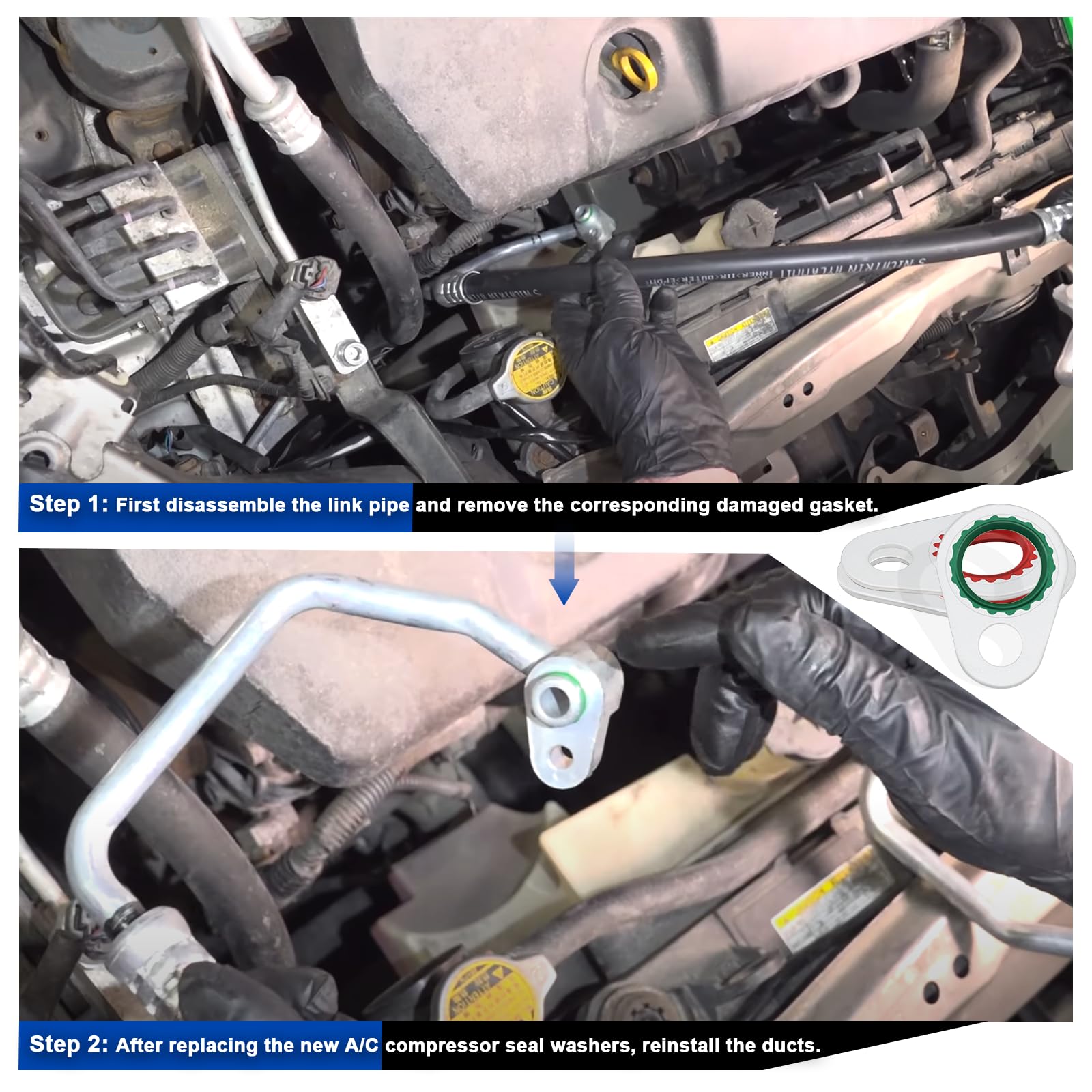Daptemn seal installed on compressor port demonstrating leak prevention benefit