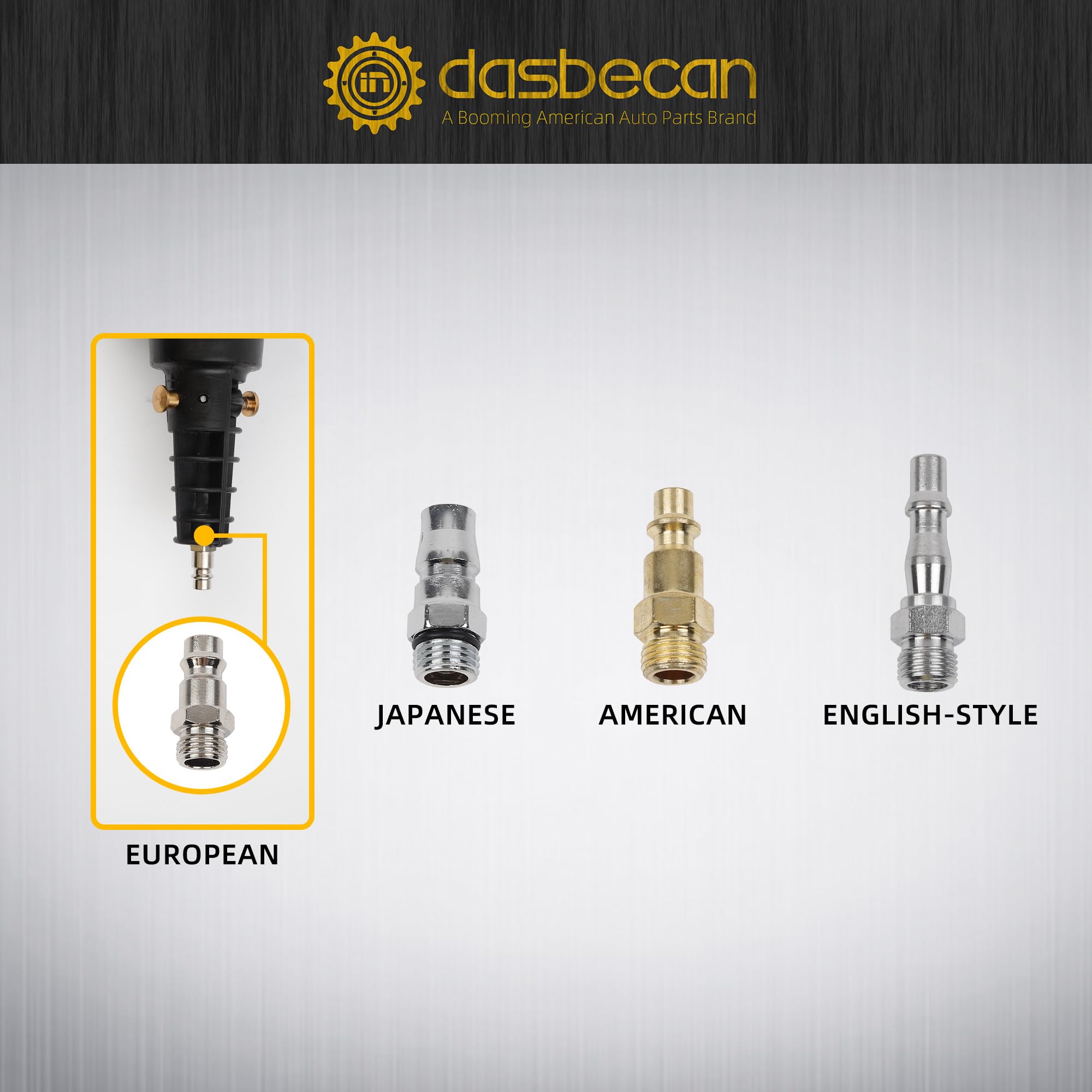 Dasbecan air hose nipple and fitting detail for fast pneumatic hookup