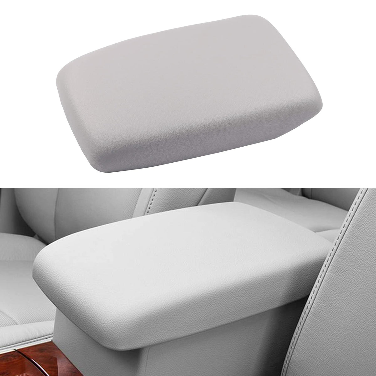 Dasbecan front view of center console lid showing exact OEM-style fit and restored appearance