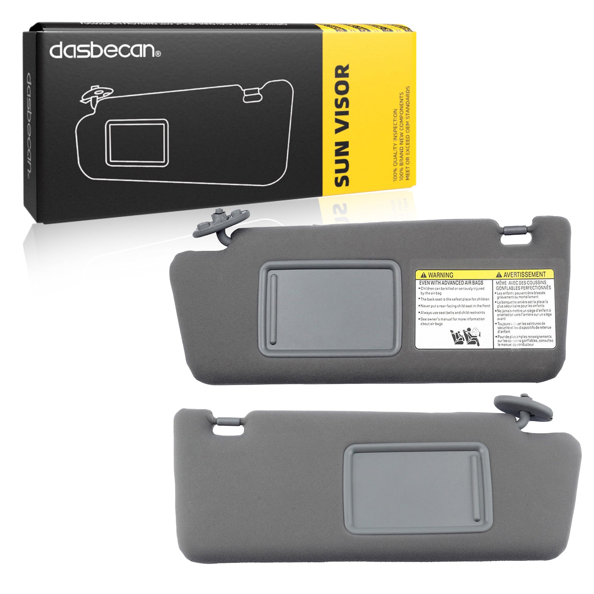 Dasbecan front view of replacement visors showing clean OEM appearance and easy upgrade