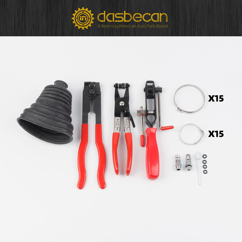 Dasbecan product label and included parts for easy inventory check