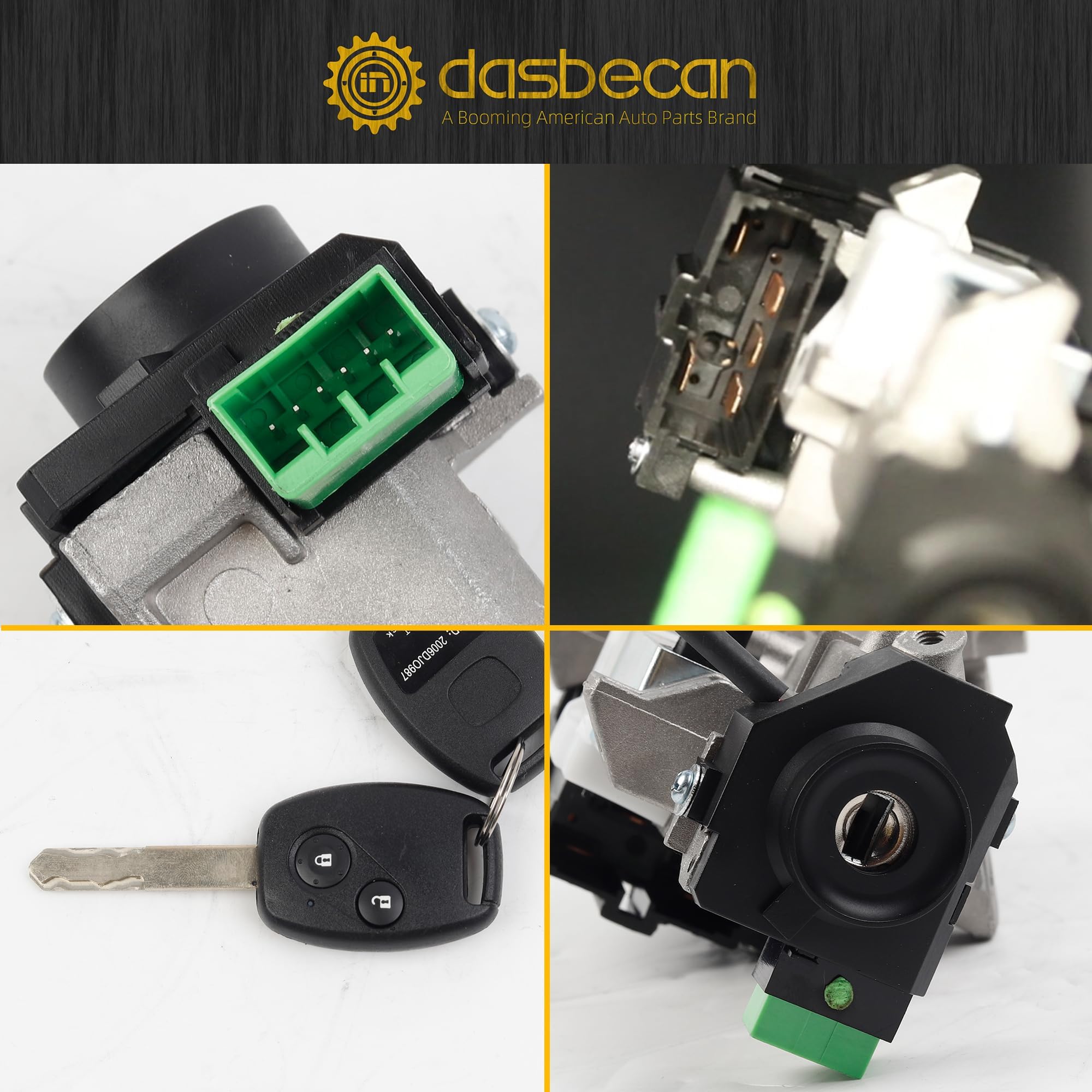 Dasbecan ignition switch installed in vehicle shown next to ruler for scale and fit confirmation