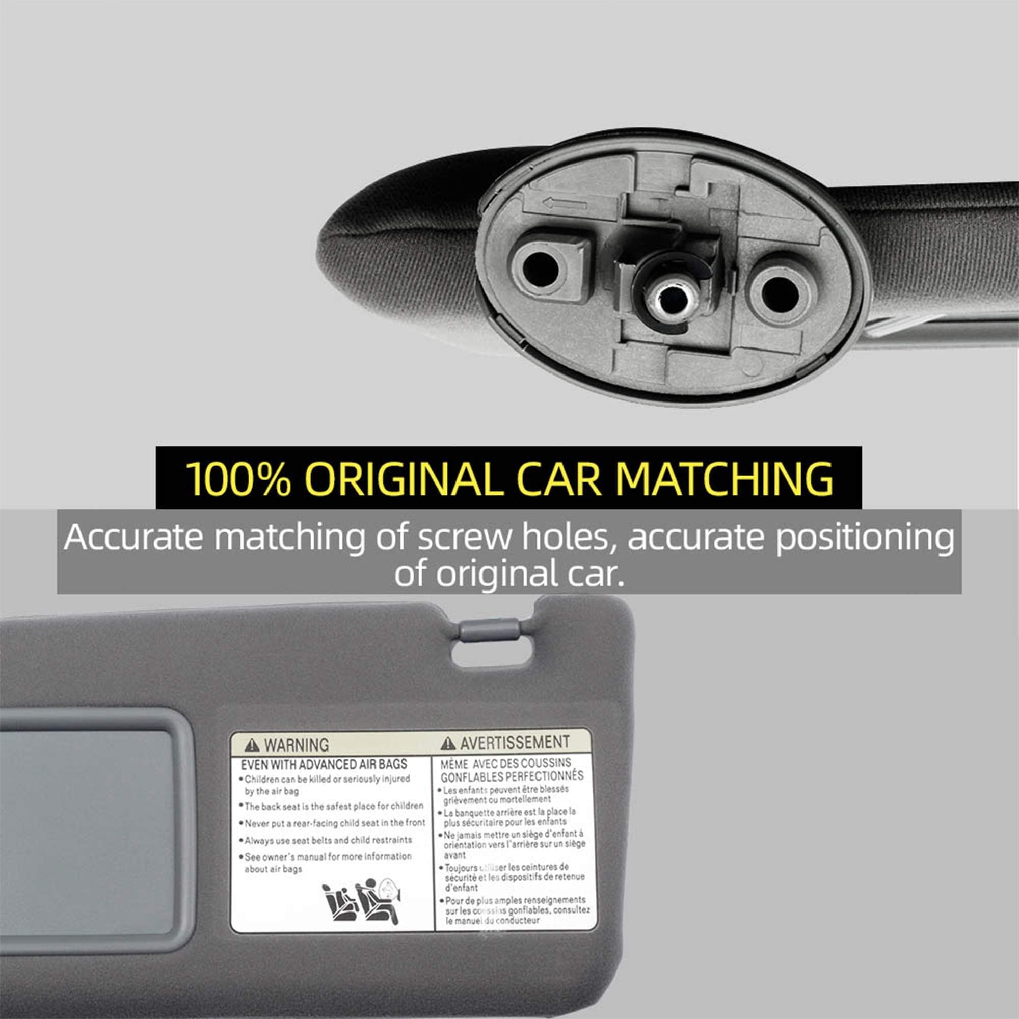 Dasbecan passenger-side visor in cabin demonstrating improved glare reduction