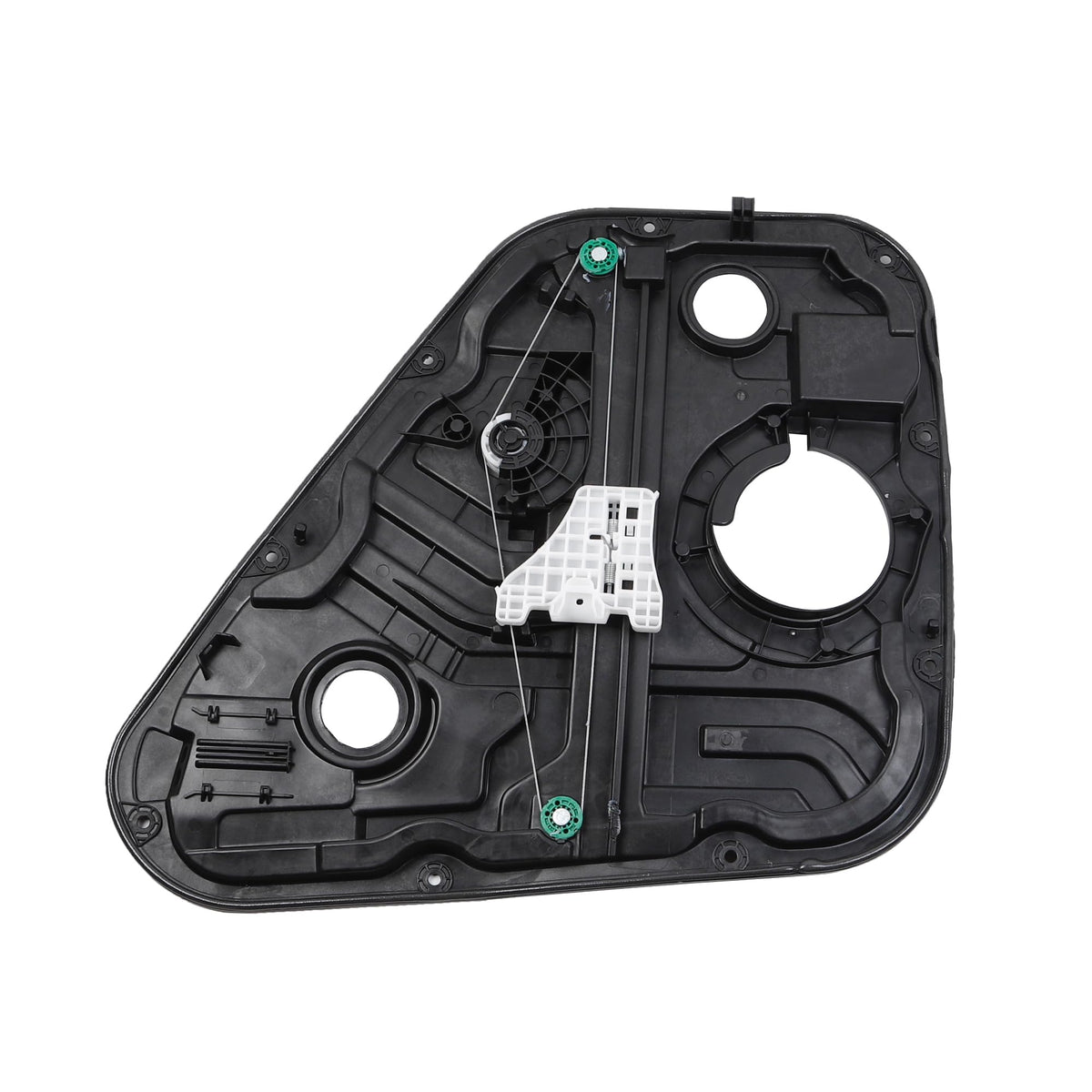 Dasbecan rear left window regulator front view showing fitment and durable construction benefits