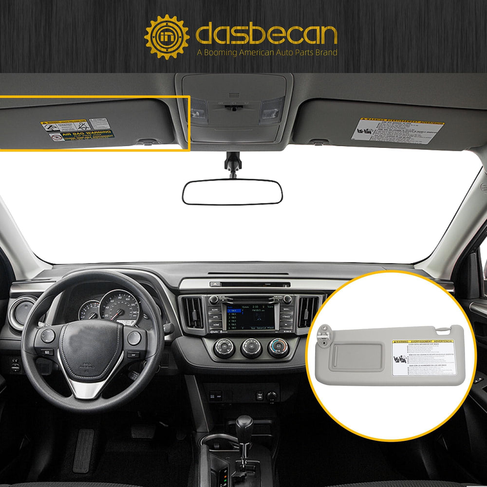 Dasbecan sun visor label and part number matching Toyota replacement codes