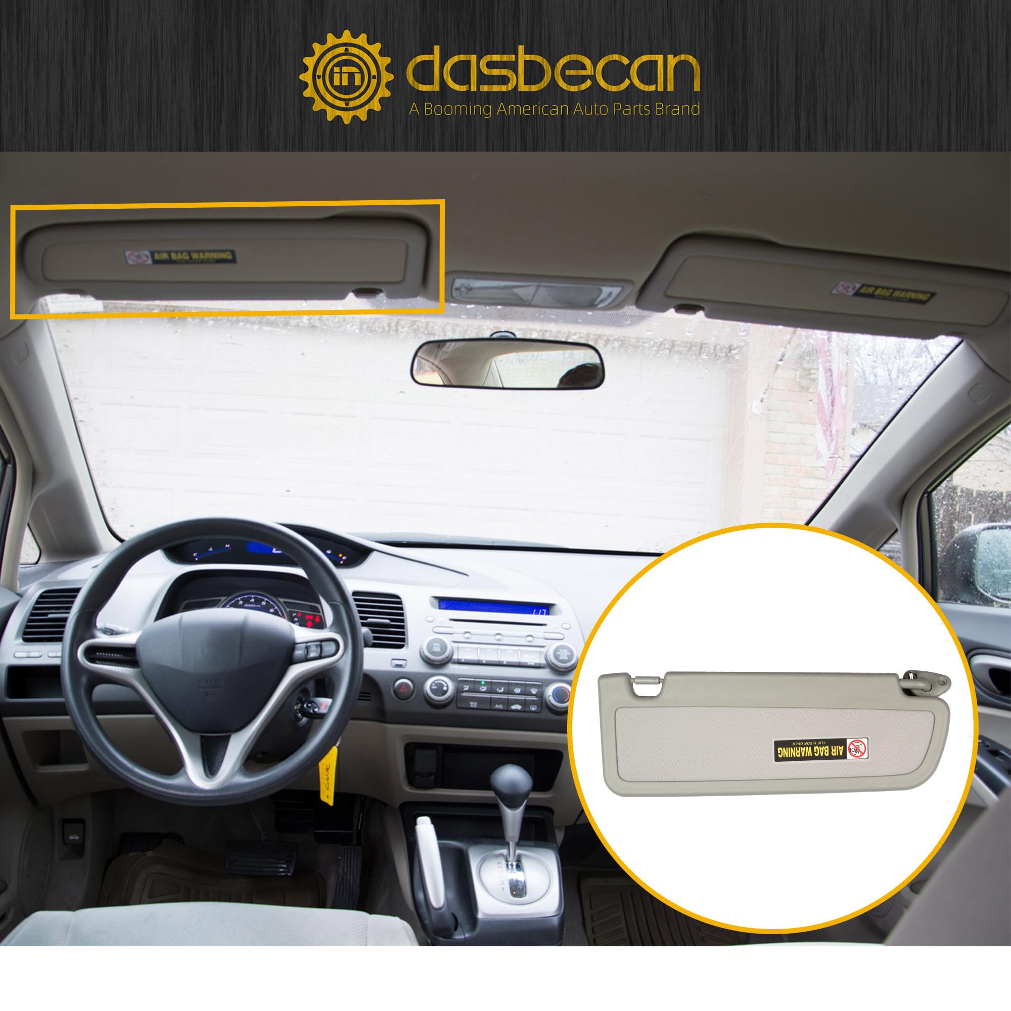Dasbecan visor close-up texture showing durable finish and OEM match