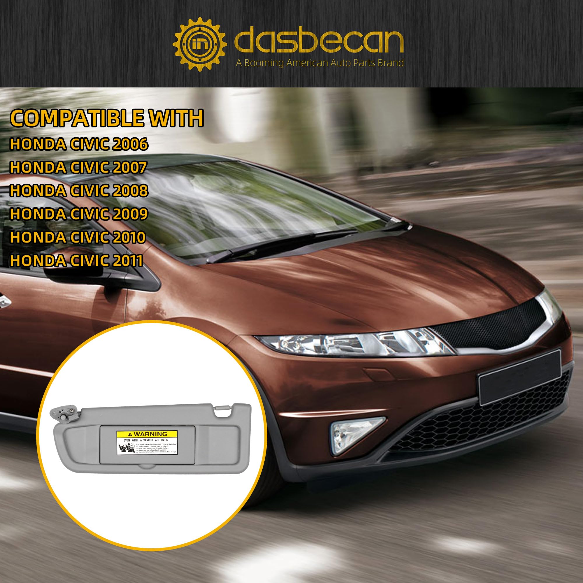 Dasbecan visor held in hand for size and scale verification benefit