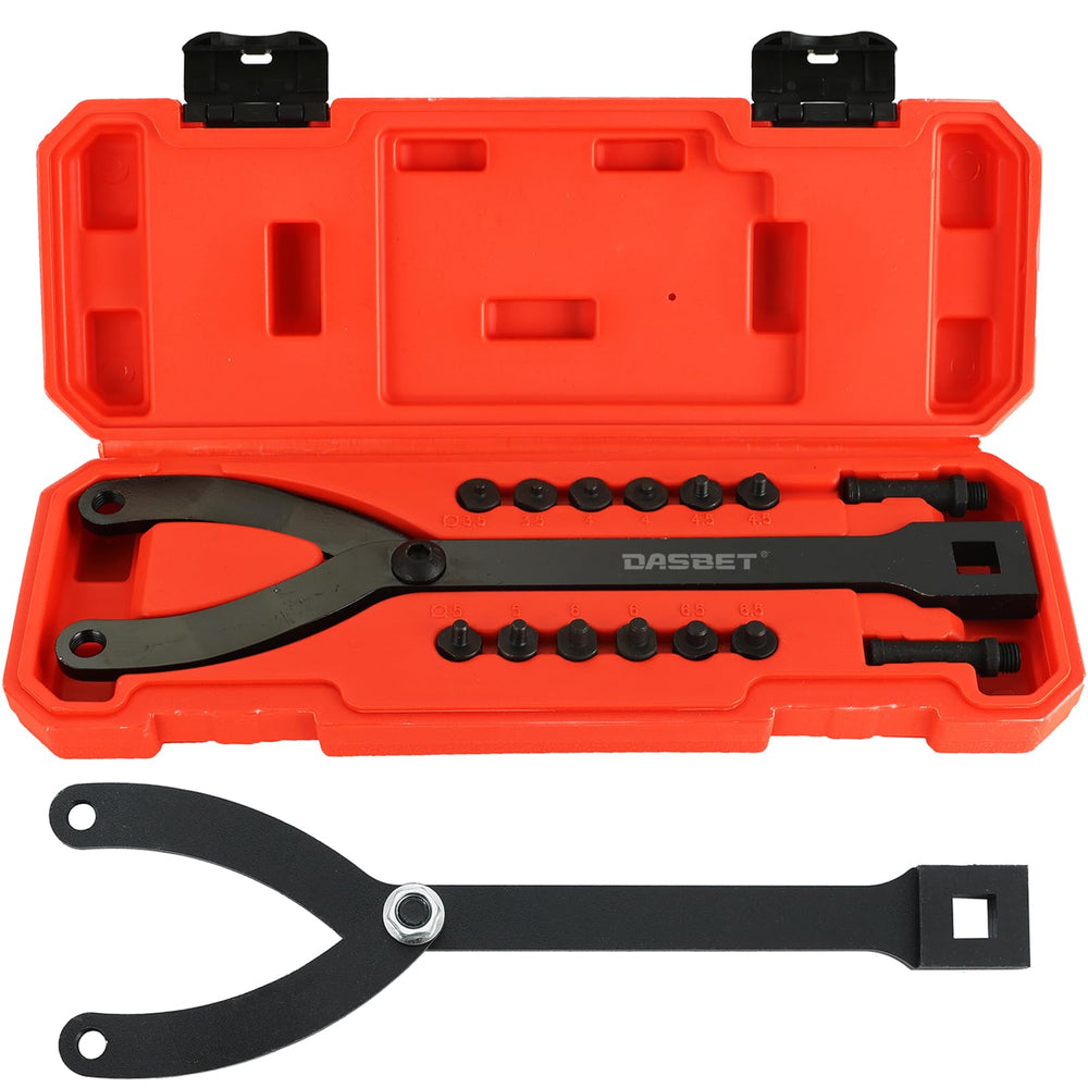 DASBET front view of 15-piece spanner set showing complete kit and quick identification benefit