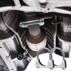 Datanly clamp installed on tailpipe demonstrating leak-reducing seal