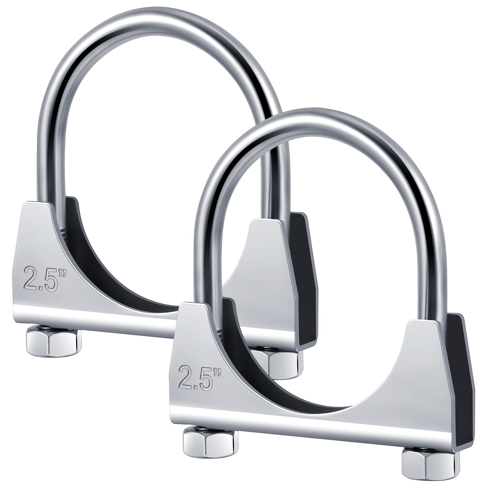 Datanly front pack of four 2.5" clamps showing contents and durable finish