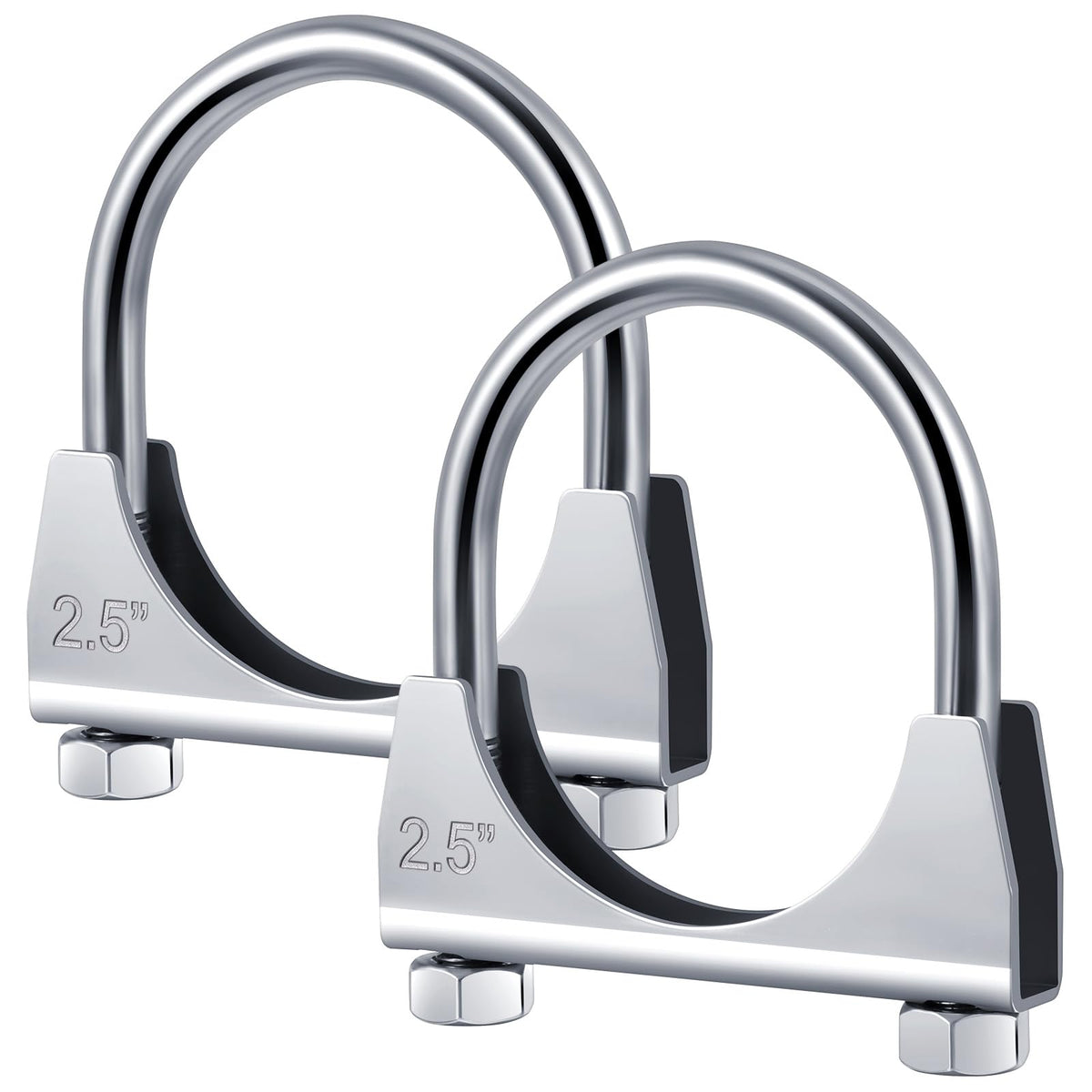 Datanly front pack of four 2.5" clamps showing contents and durable finish