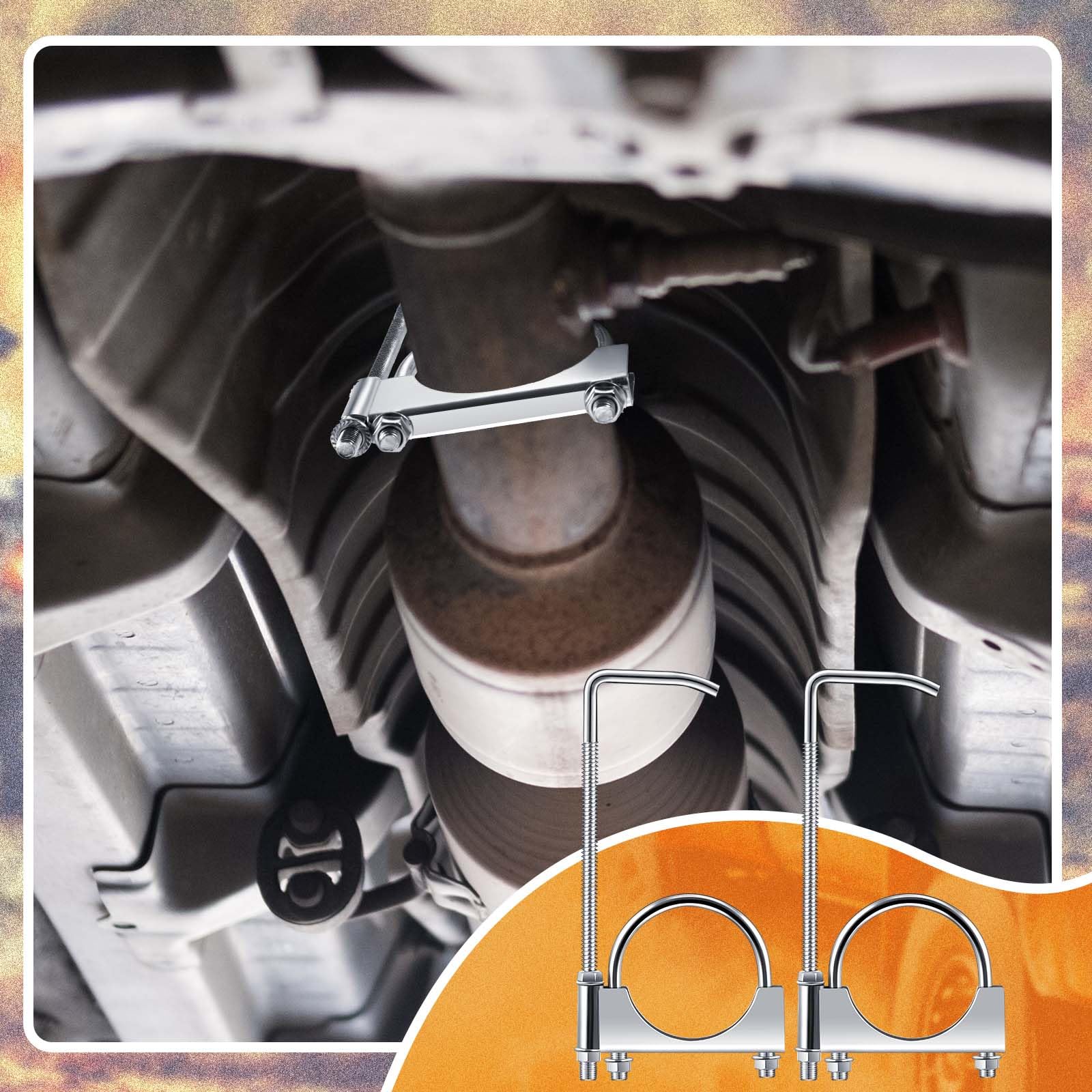 Datanly clamp installed on exhaust pipe supporting and aligning system