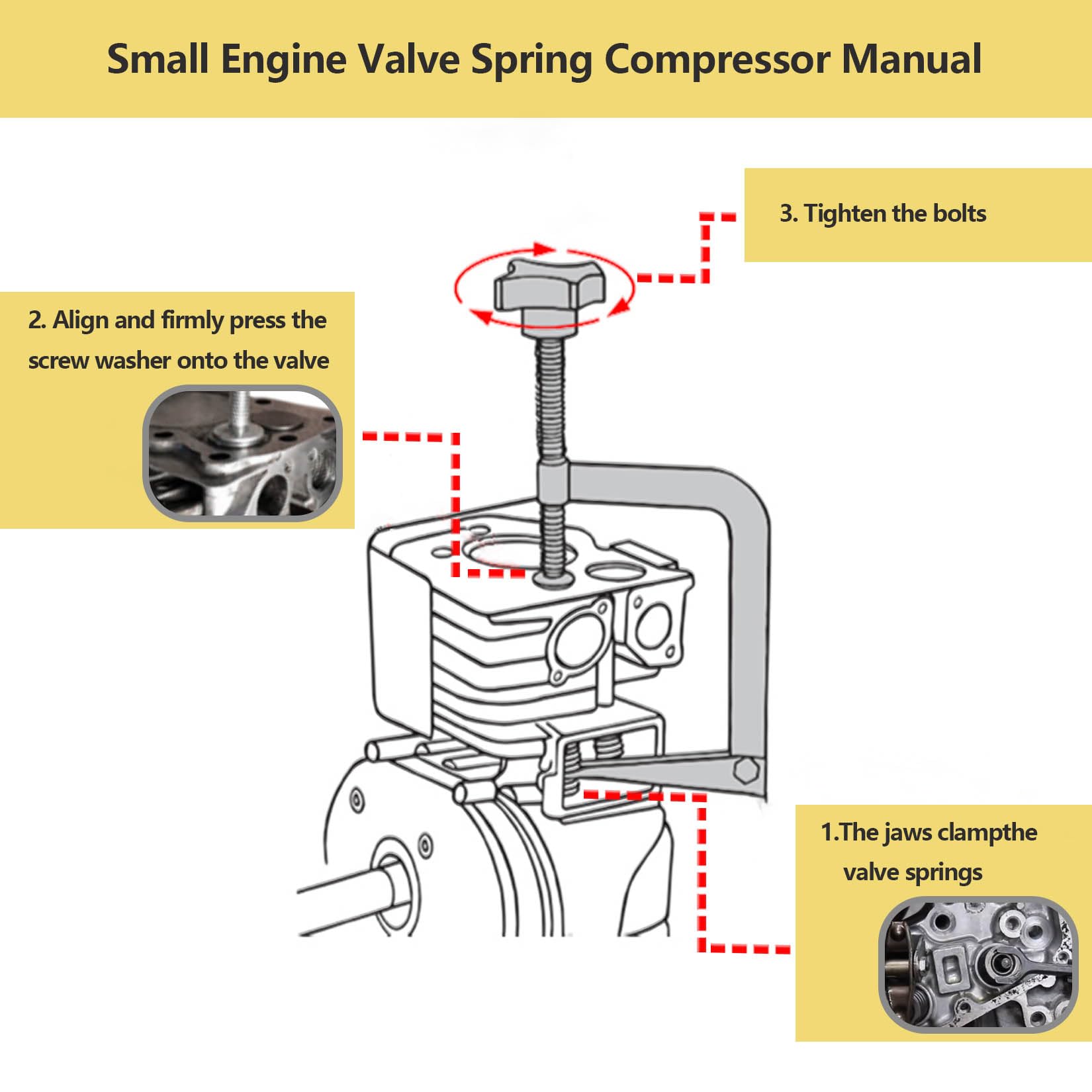 Datrenm compressor in use on Briggs engine delivering controlled compression for keeper removal